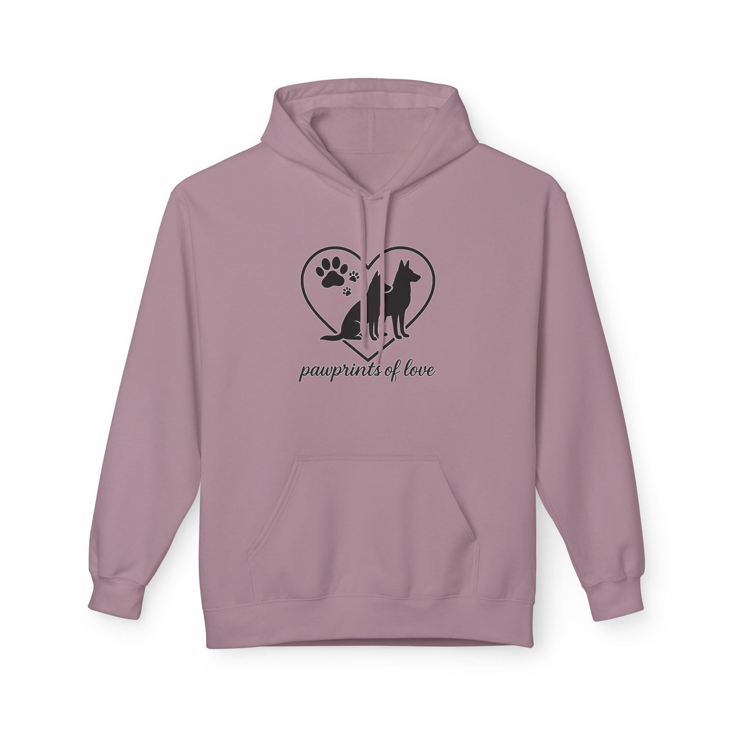 Pawprints of Love Hoodie - Cozy Pet Lover Fleece Sweatshirt for Dog Owners, Animal Rescue, Gift for Pet Parents, Dog Mom Apparel