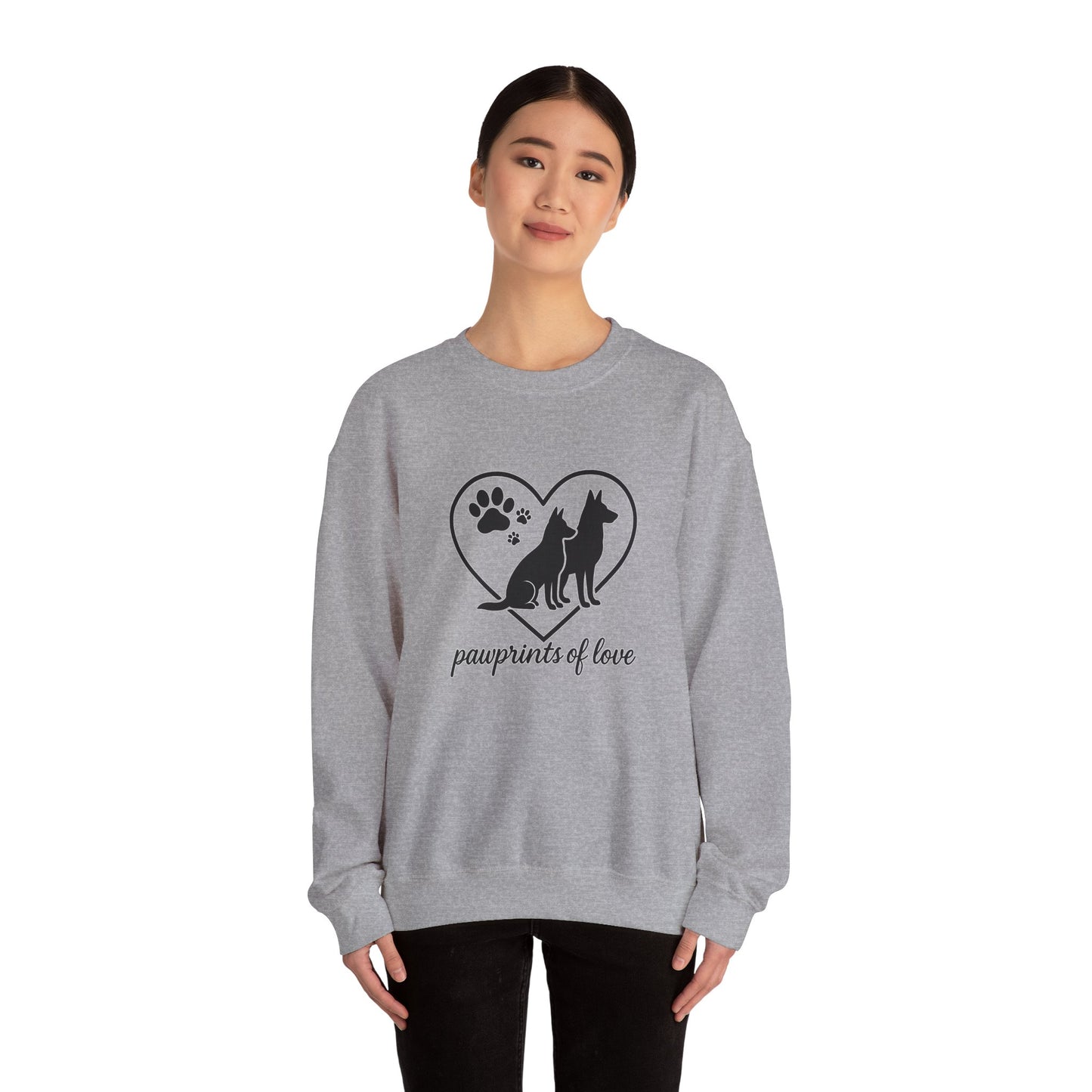 Pawprint Love Sweatshirt for Dog Lovers | Cozy Crewneck, Gift for Pet Owners, Animal Lovers, Dog Mom, Casual Style