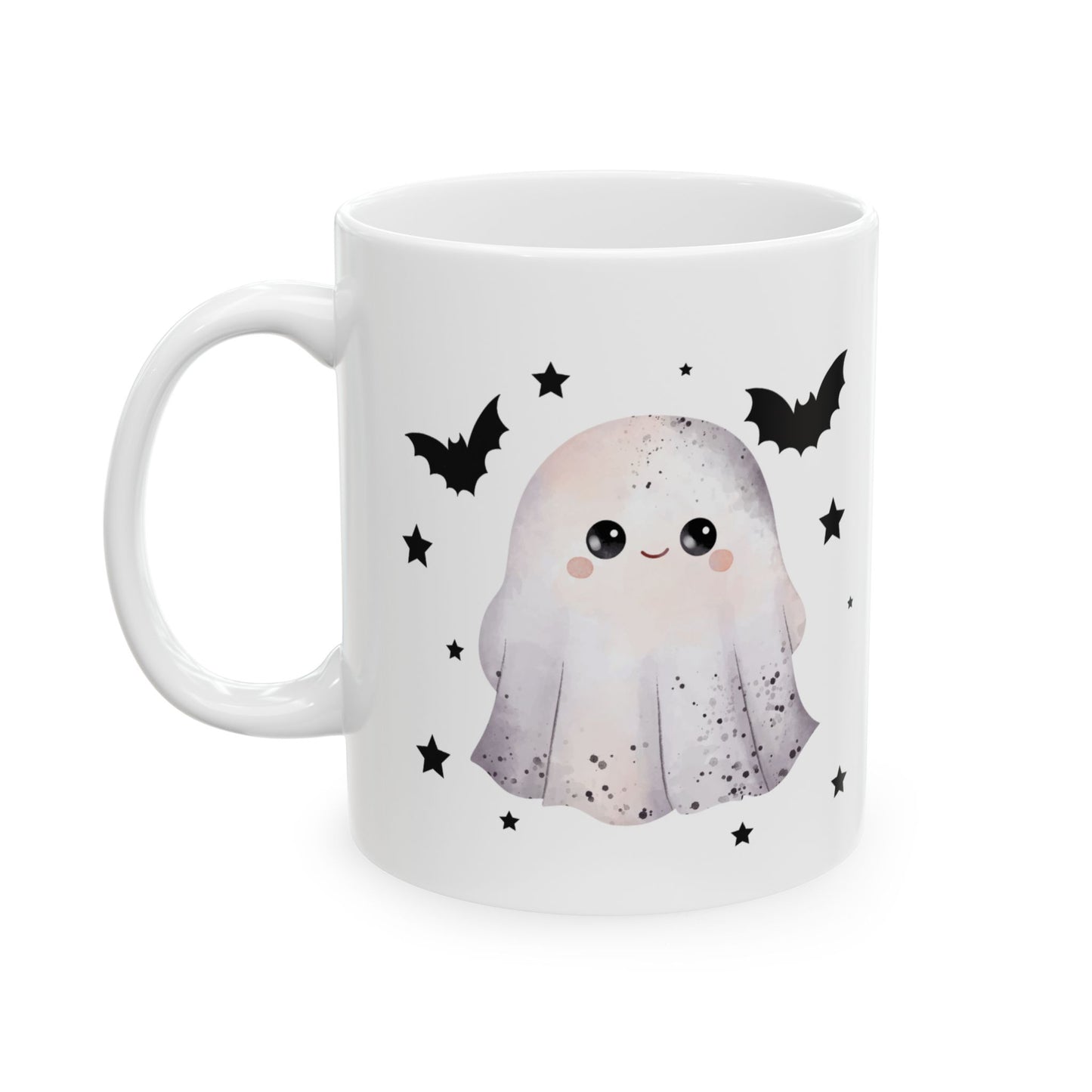Spooky Halloween Ceramic Mug, Ghost Design, 11oz 15oz