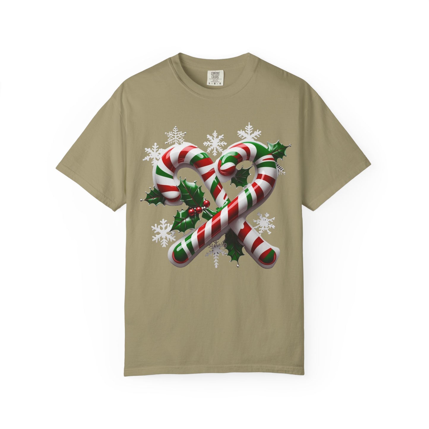 Candy cane Christmas t-shirt-Unisex Garment-Dyed T-shirt