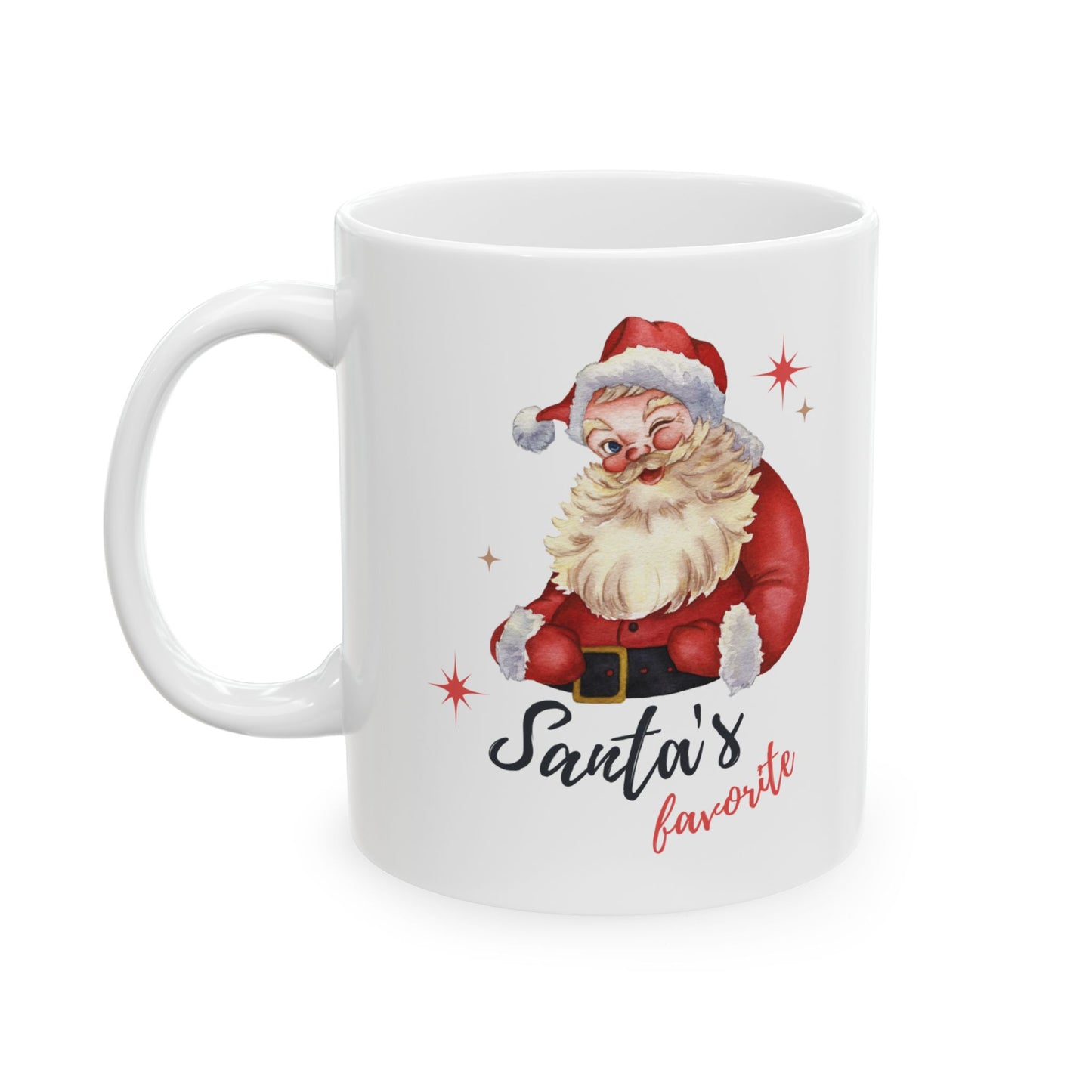 Santa's Favorite Ceramic Mug, Christmas Gift, Holiday Drinkware, Cute Coffee Cup, Festive Mug, Seasonal Kitchen Decor