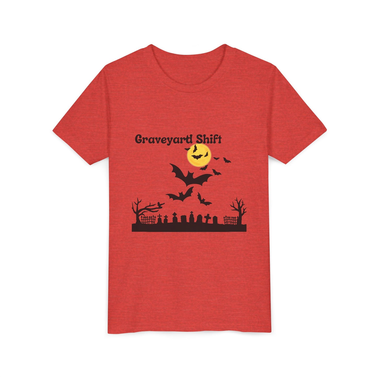 Spooky Halloween Youth Tee - Walking by the Grave Yard Shirt
