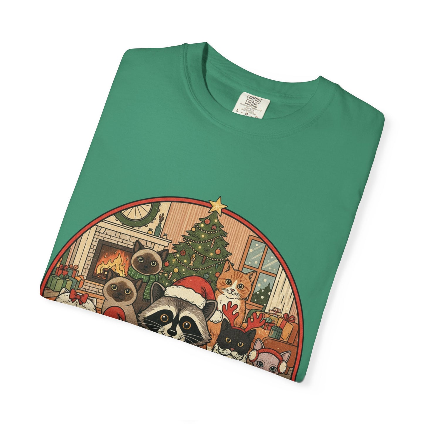 Meowy & Merry Holiday T-shirt, Cute Pet Lover Tee, Unisex Christmas Shirt, Gift for Cat Lovers, Fun Festive Apparel