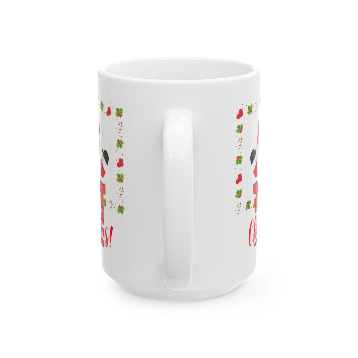 Festive Santa Mug, Holiday Coffee Cup, Christmas Gift