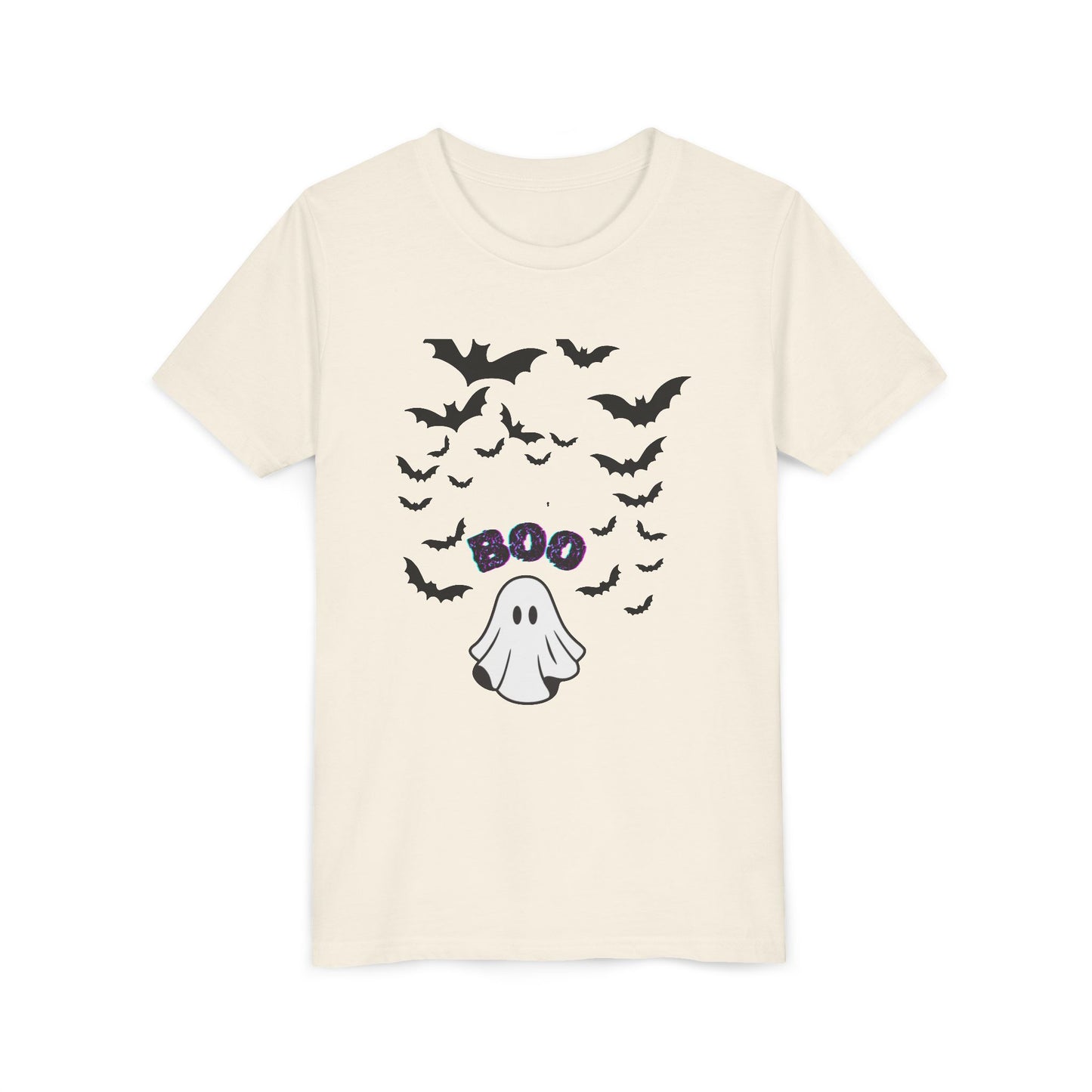 Halloween Youth Tee, Spooky Ghost & Bats Shirt