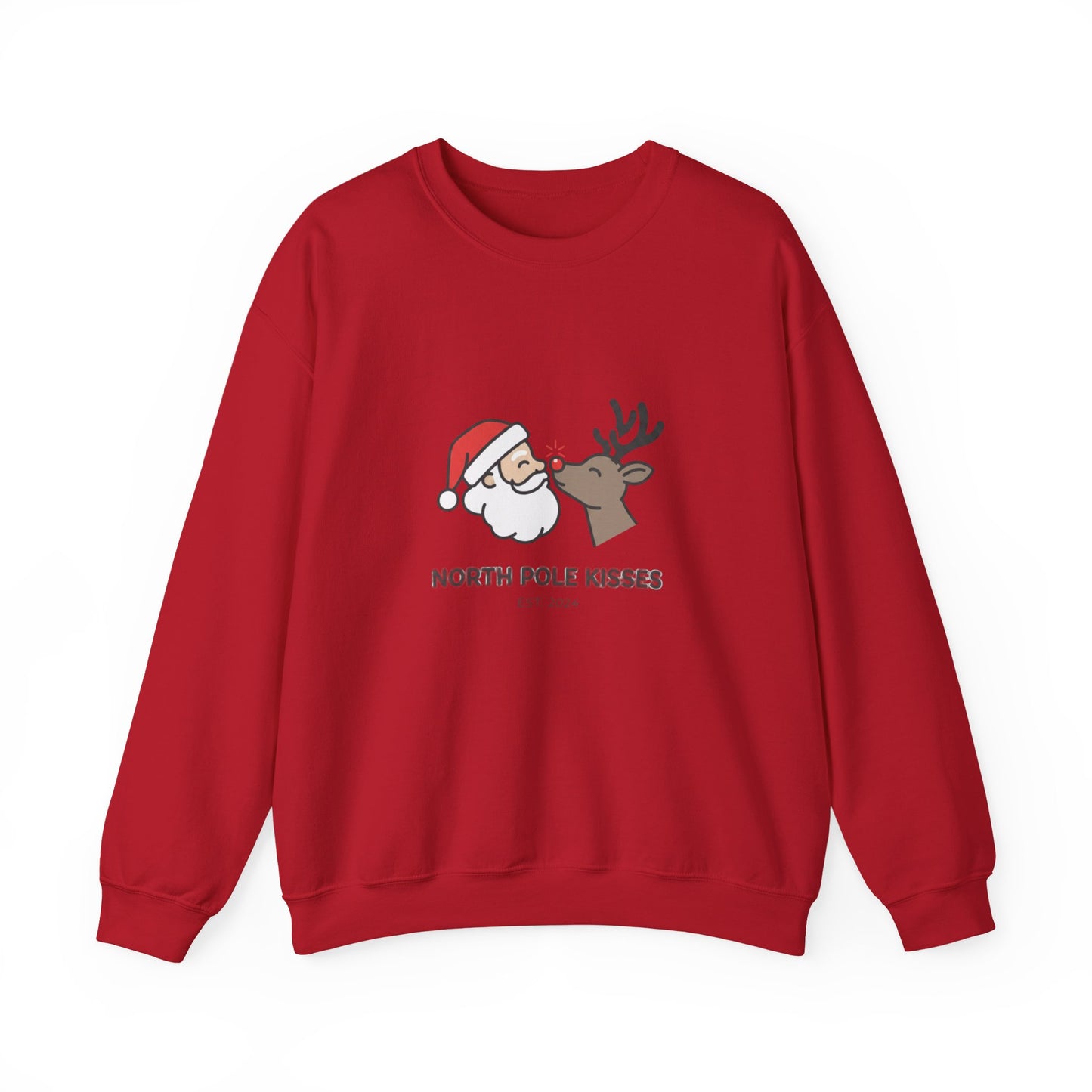 North Pole Kisses Christmas Sweatshirt, Holiday Gift, Unisex Crewneck, Cozy Winter Wear, Festive Apparel, Perfect for Christmas
