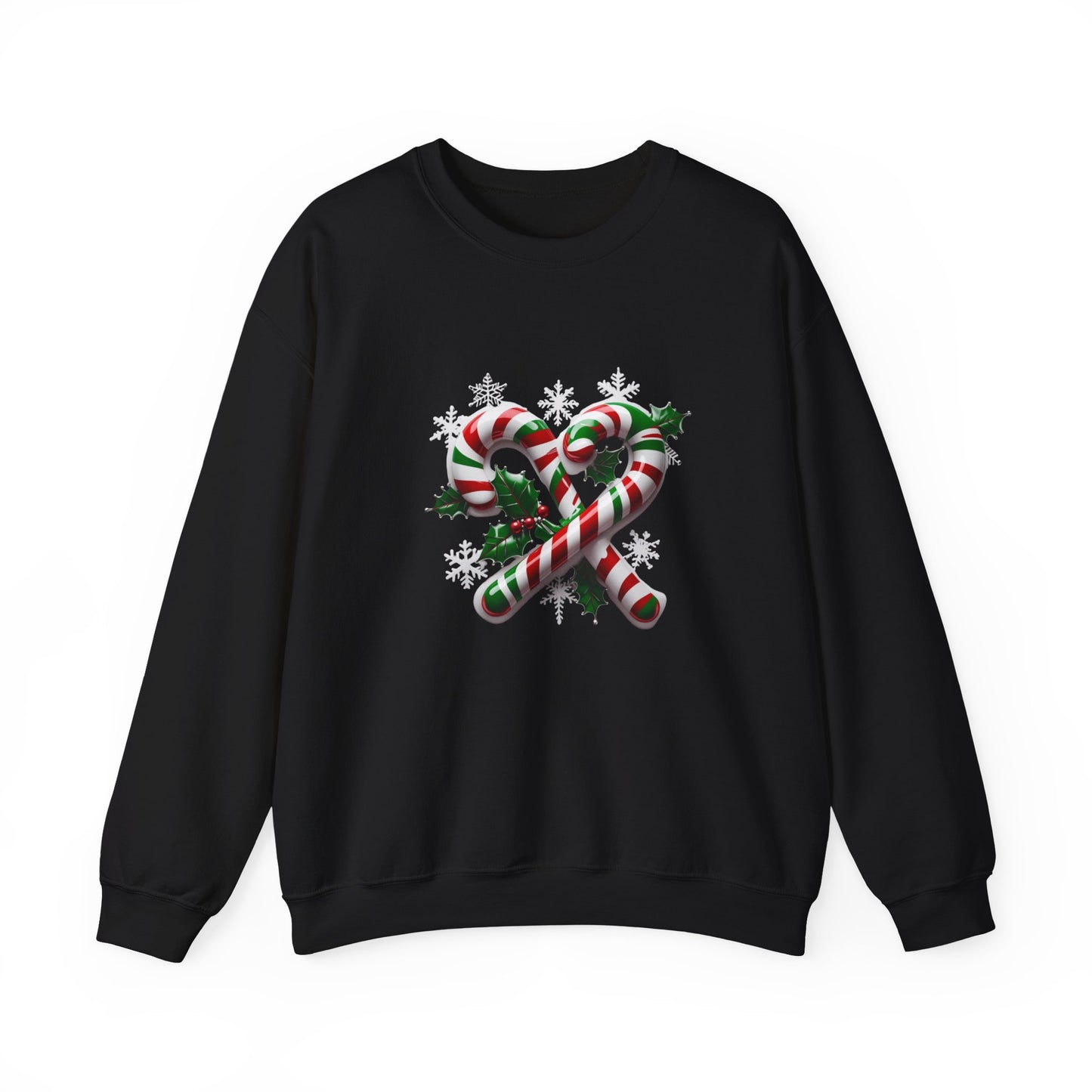 Holiday Candy Cane Sweatshirt - Christmas Sweater, Festive Crewneck