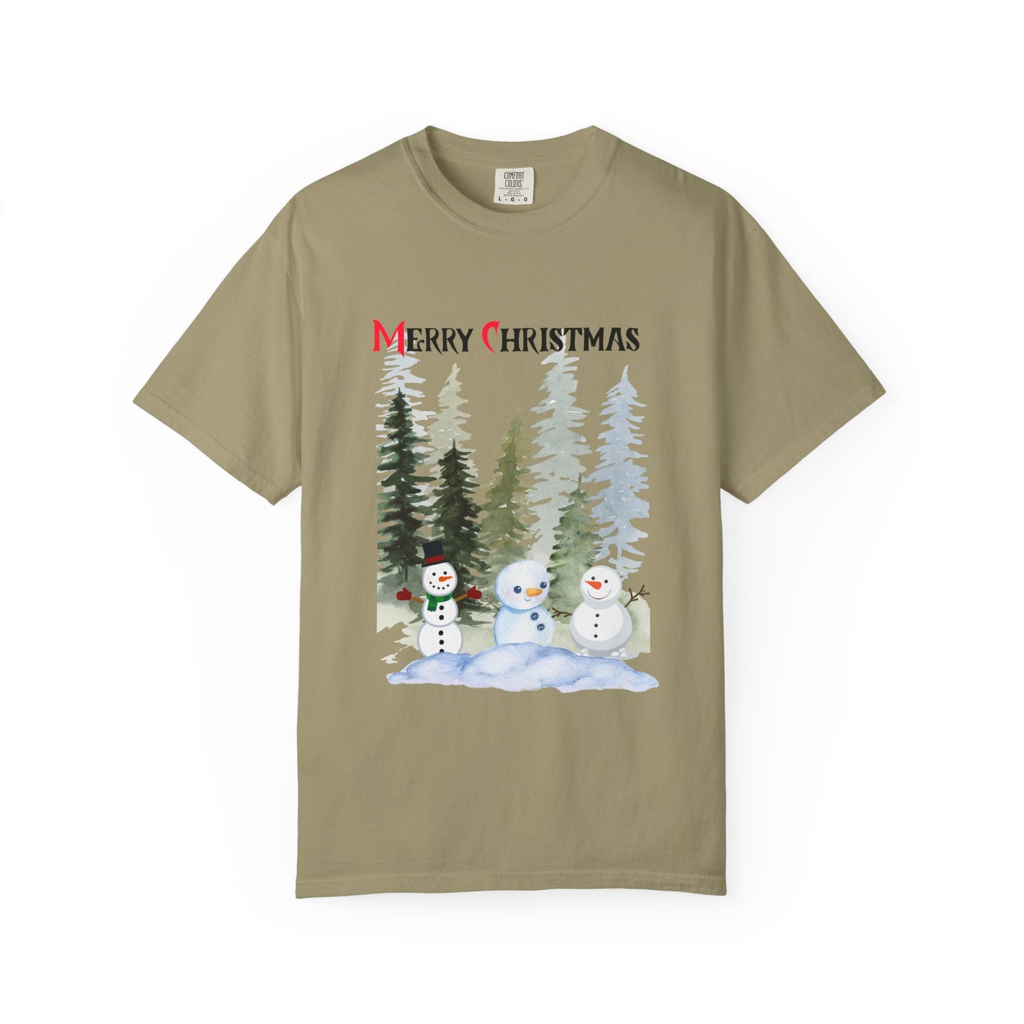Playful snowmen Unisex Garment-Dyed T-shirt to celebrate the Christmas season