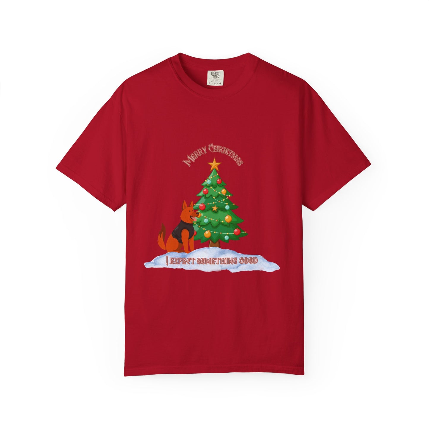 Merry Christmas Dog T-shirt | Unisex Garment-Dyed Tee for Holiday Cheer, Dog Lovers, Christmas Gift, Festive Apparel, Winter Fun