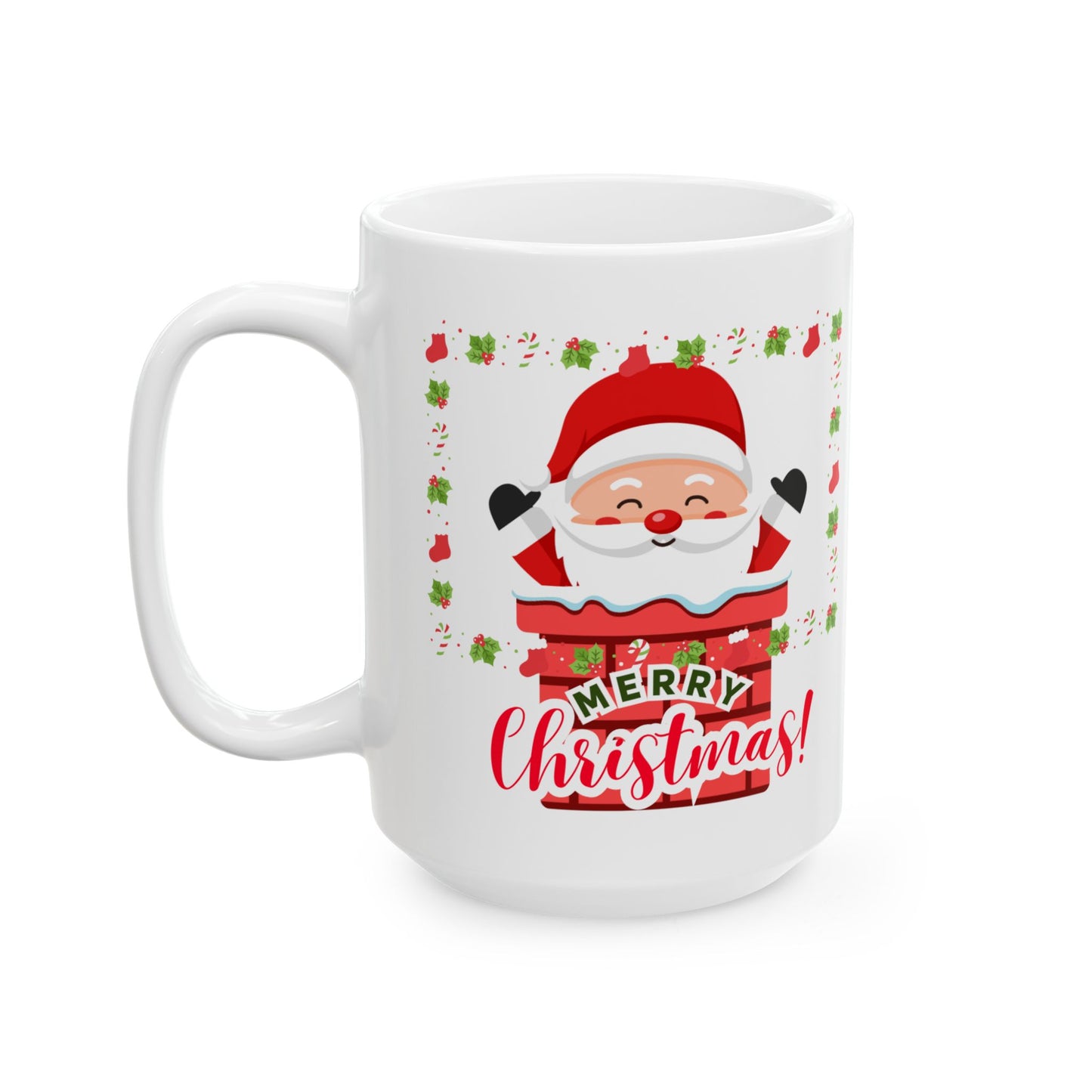 Festive Santa Mug, Holiday Coffee Cup, Christmas Gift