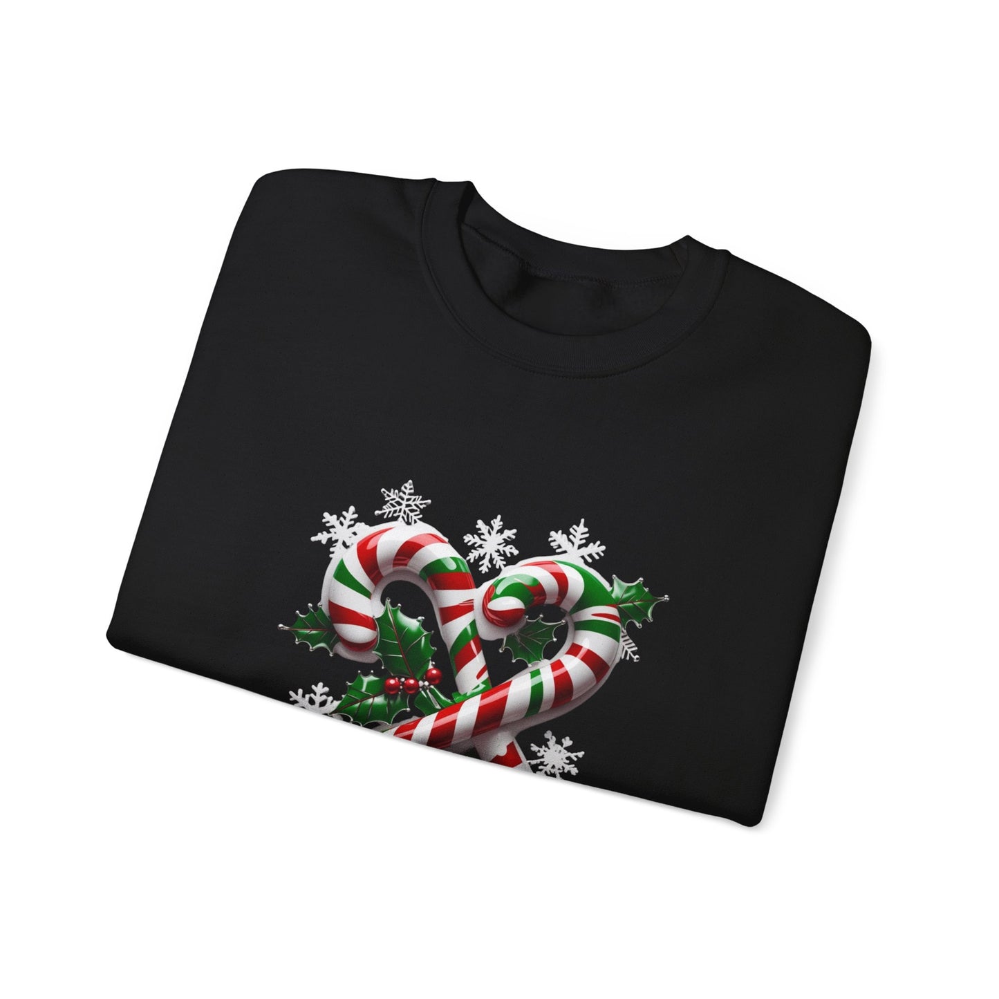 Holiday Candy Cane Sweatshirt - Christmas Sweater, Festive Crewneck