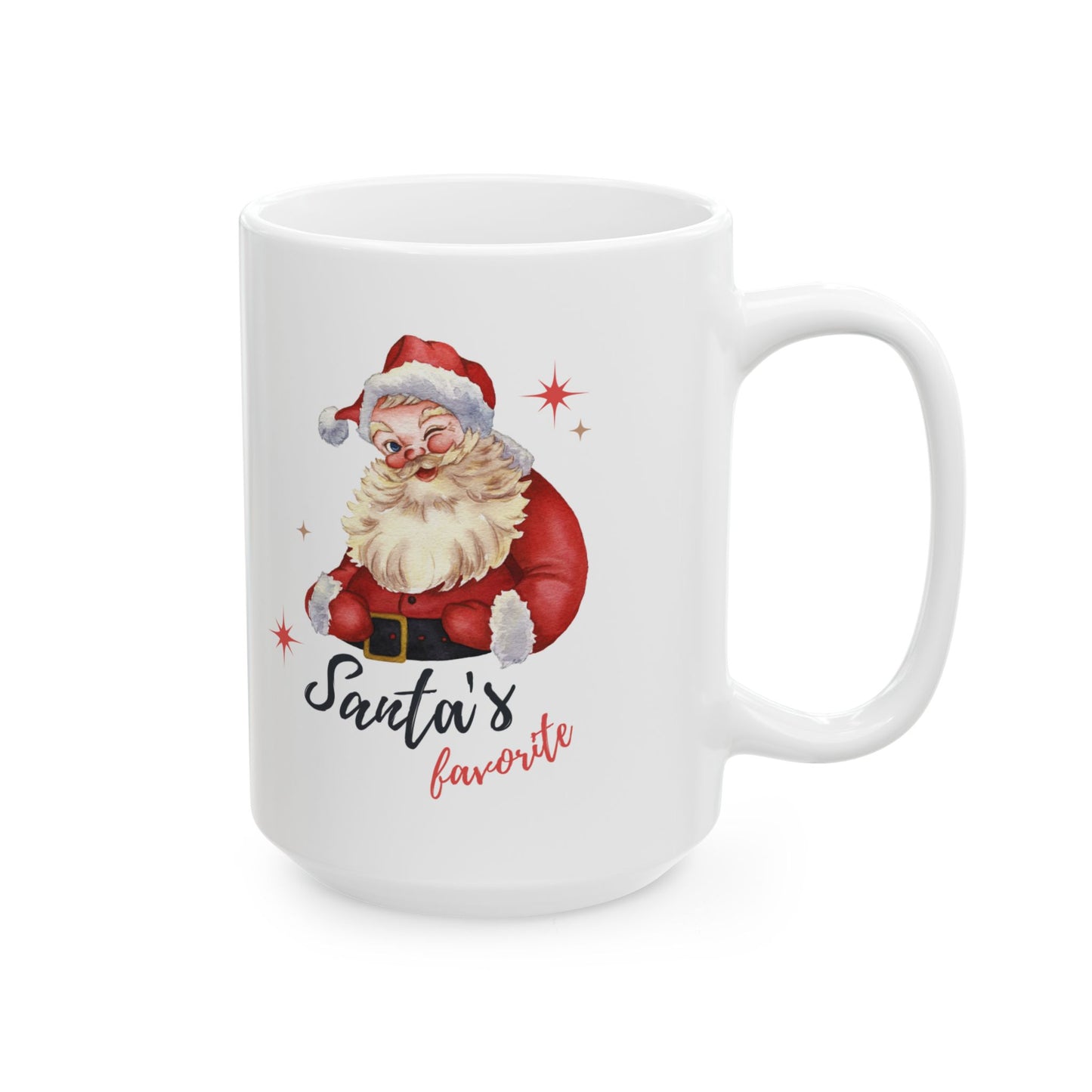 Santa's Favorite Ceramic Mug, Christmas Gift, Holiday Drinkware, Cute Coffee Cup, Festive Mug, Seasonal Kitchen Decor