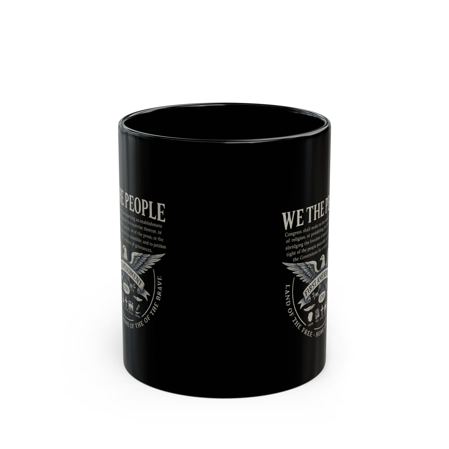 Constitutional Black Coffee Mug - Vintage Freedom Design, Ideal Gift for Patriots, Home & Office Use, 4th of July, Memorial Day