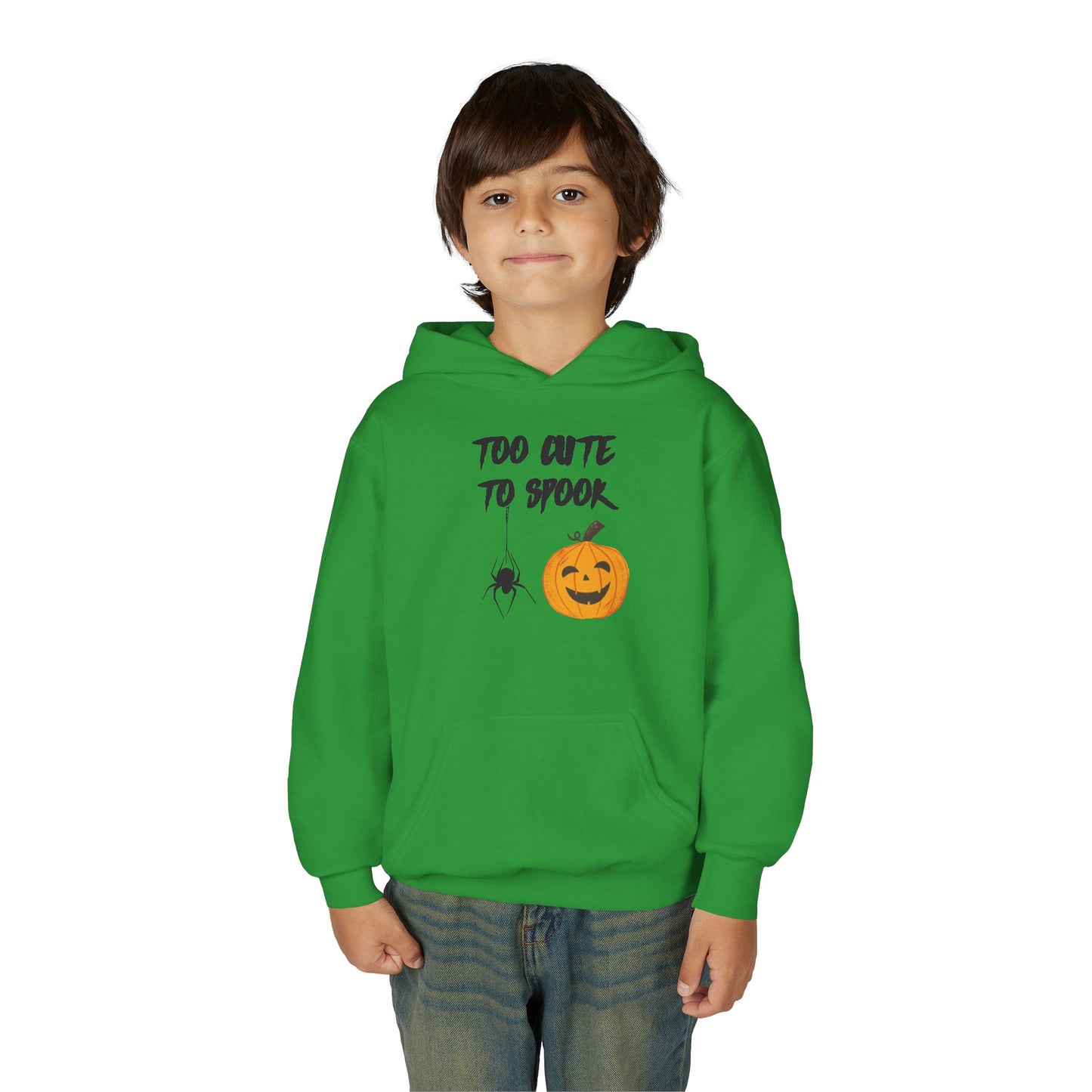 Youth Halloween Hoodie - Too Cute to Spook, Fall Apparel, Kids Sweatshirt, Autumn Fashion, Trick or Treat Gear