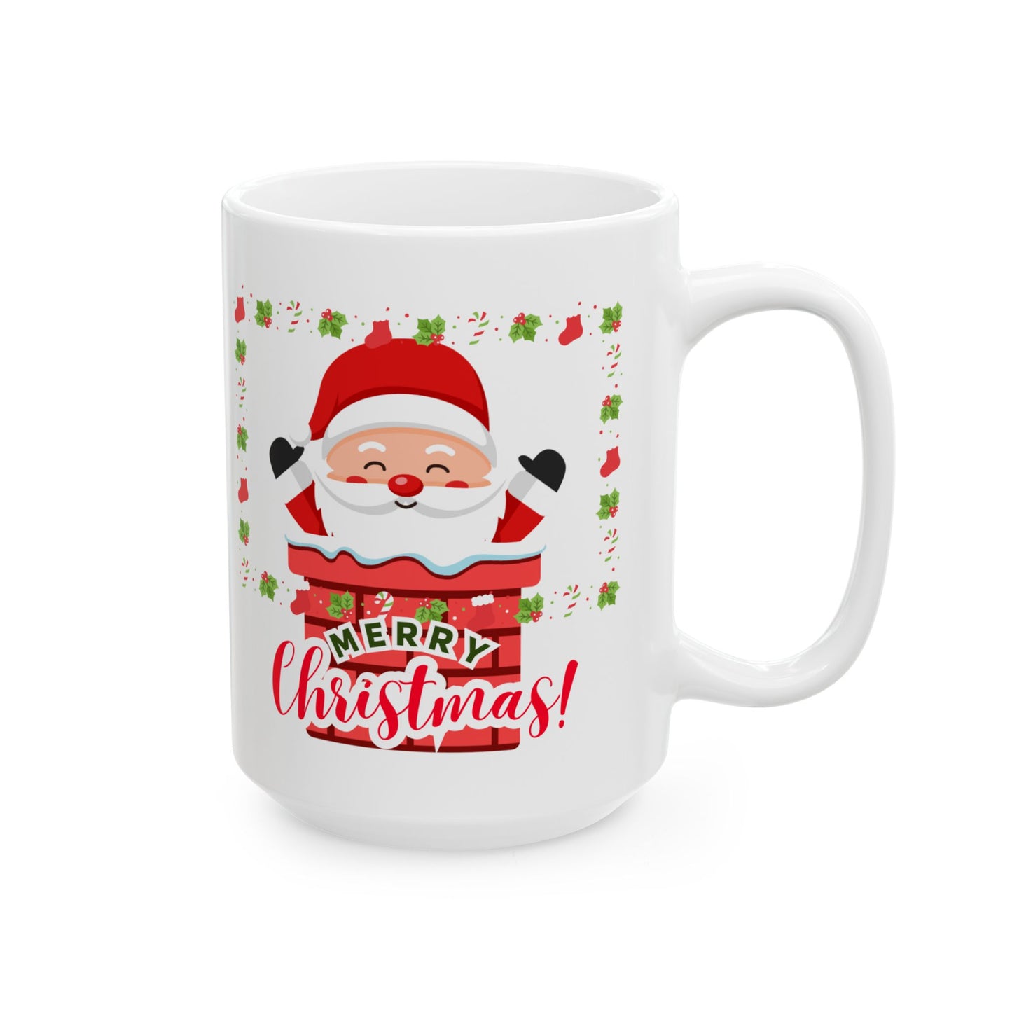 Festive Santa Mug, Holiday Coffee Cup, Christmas Gift