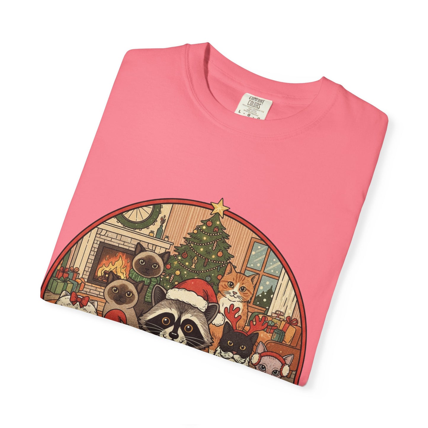 Meowy & Merry Holiday T-shirt, Cute Pet Lover Tee, Unisex Christmas Shirt, Gift for Cat Lovers, Fun Festive Apparel