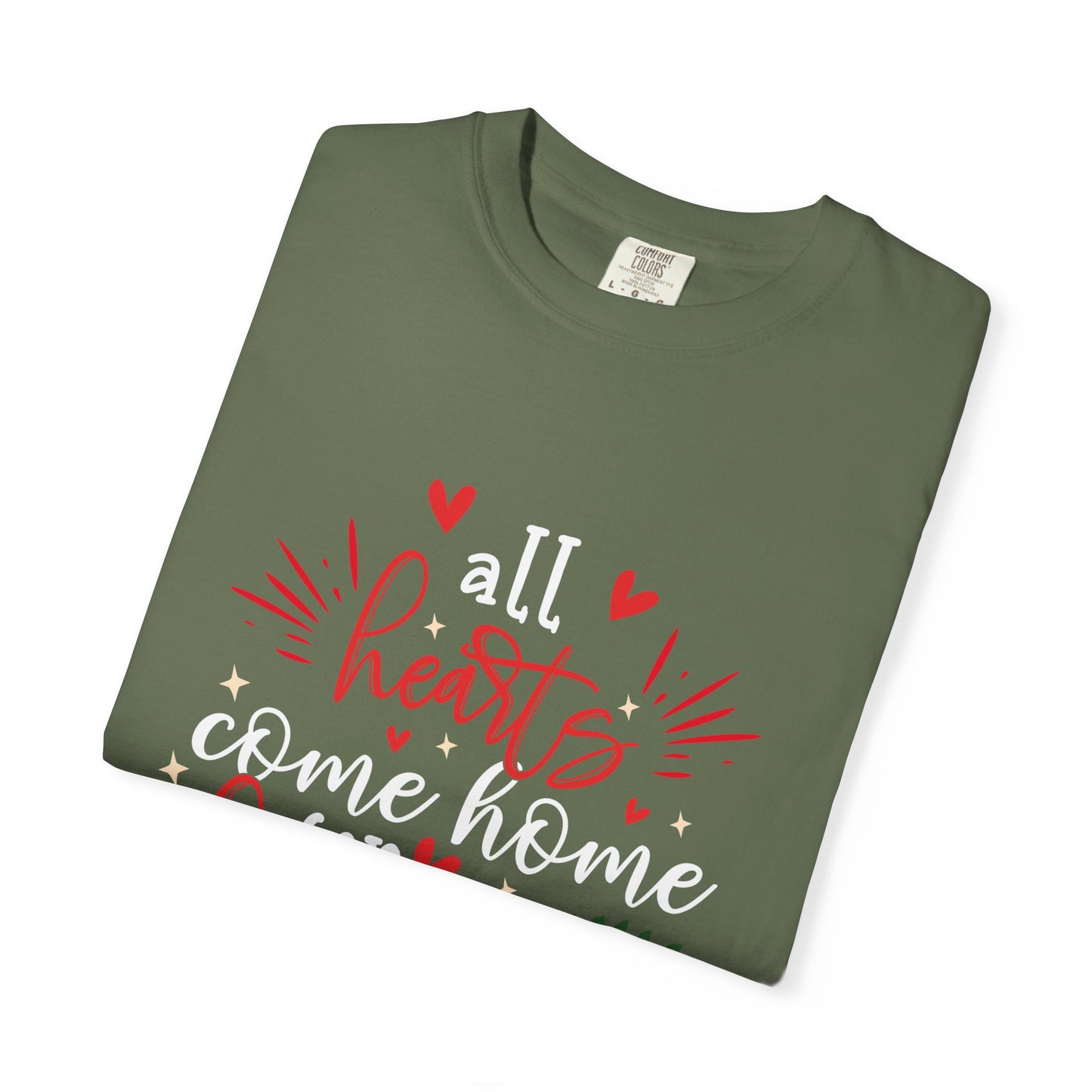 Unisex Christmas Garment-Dyed T-shirt expressing a wish to be home for the holiday
