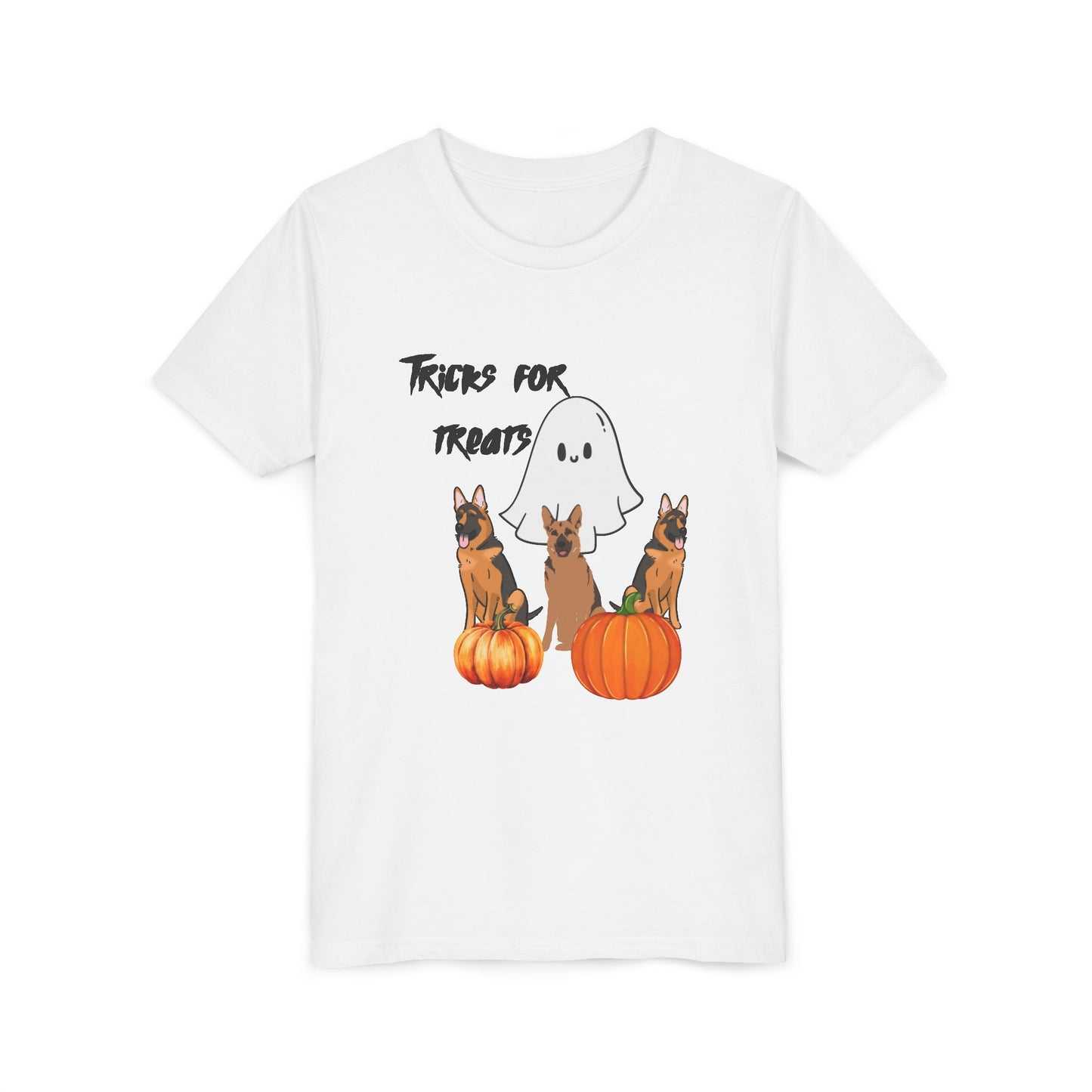 Adorable Halloween Youth Tee with Ghost and Dog Design