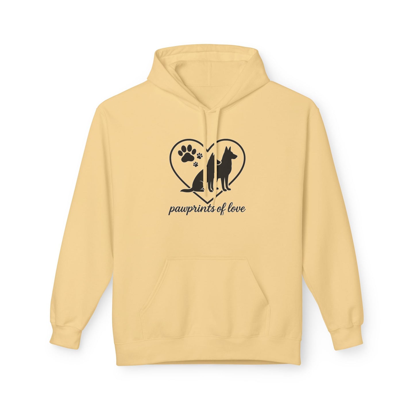 Pawprints of Love Hoodie - Cozy Pet Lover Fleece Sweatshirt for Dog Owners, Animal Rescue, Gift for Pet Parents, Dog Mom Apparel