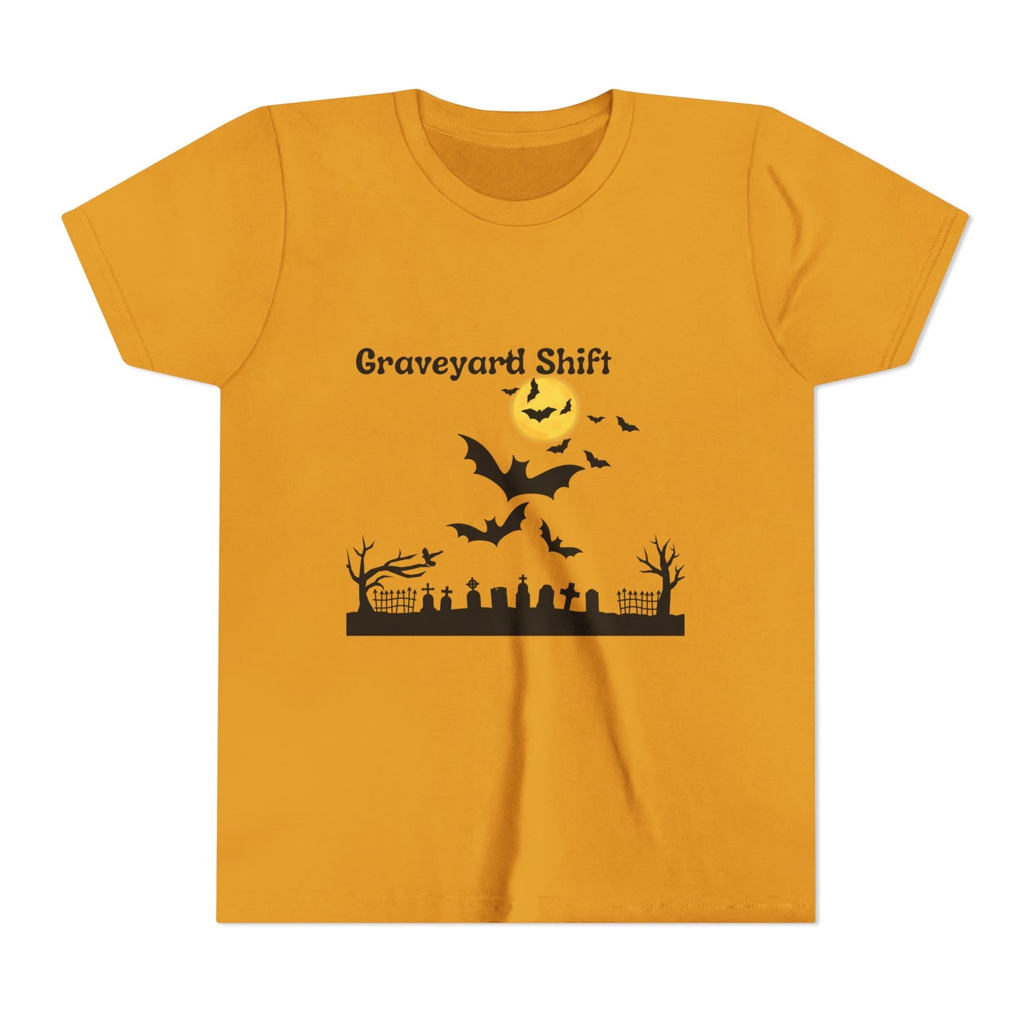 Spooky Halloween Youth Tee - Walking by the Grave Yard Shirt