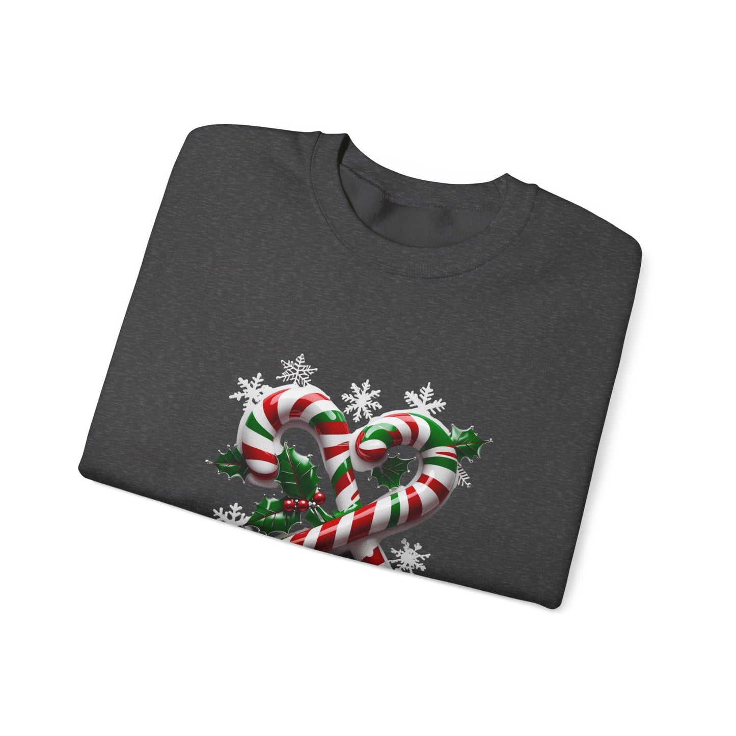 Holiday Candy Cane Sweatshirt - Christmas Sweater, Festive Crewneck