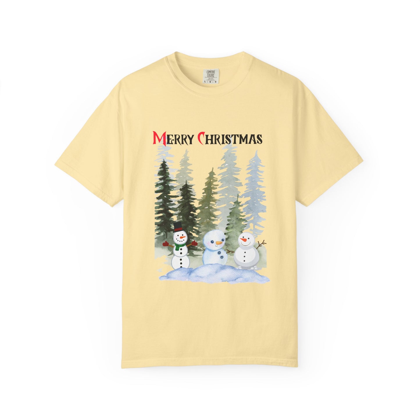 Playful snowmen Unisex Garment-Dyed T-shirt to celebrate the Christmas season