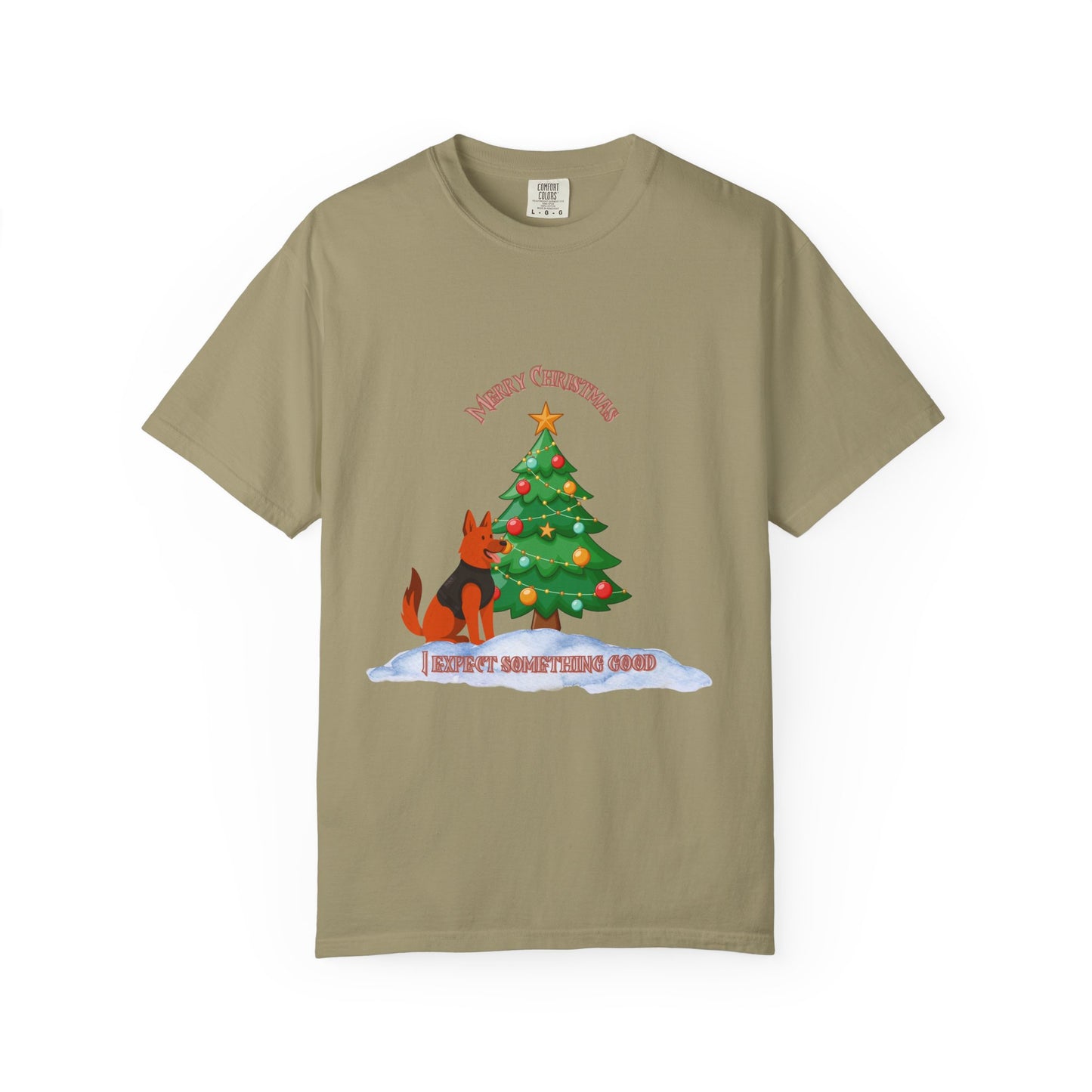 Merry Christmas Dog T-shirt | Unisex Garment-Dyed Tee for Holiday Cheer, Dog Lovers, Christmas Gift, Festive Apparel, Winter Fun