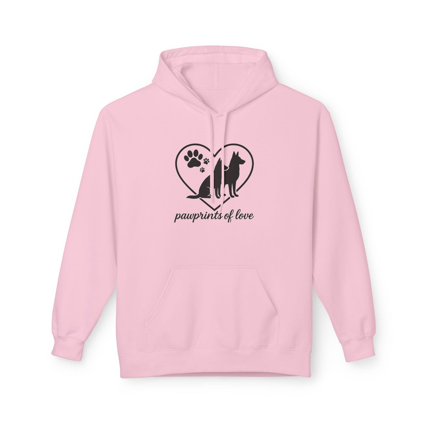 Pawprints of Love Hoodie - Cozy Pet Lover Fleece Sweatshirt for Dog Owners, Animal Rescue, Gift for Pet Parents, Dog Mom Apparel