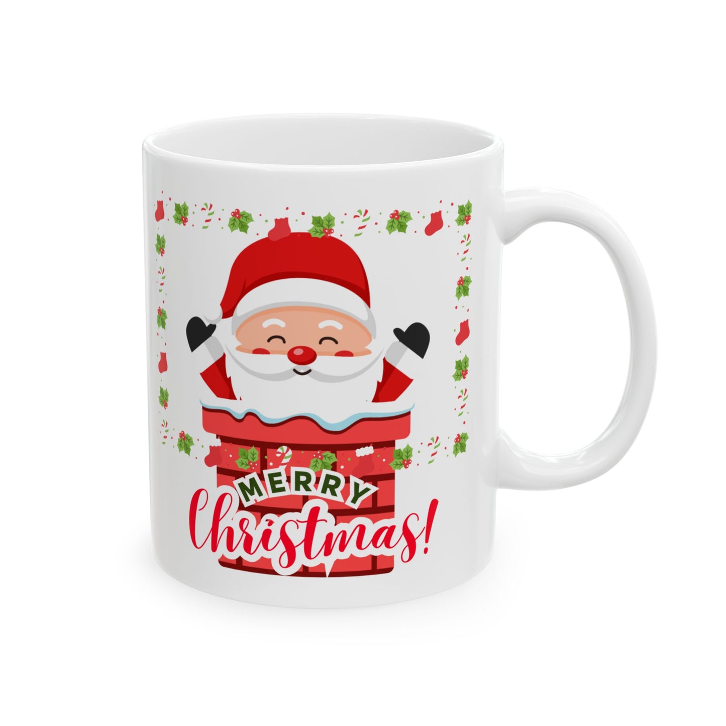 Festive Santa Mug, Holiday Coffee Cup, Christmas Gift