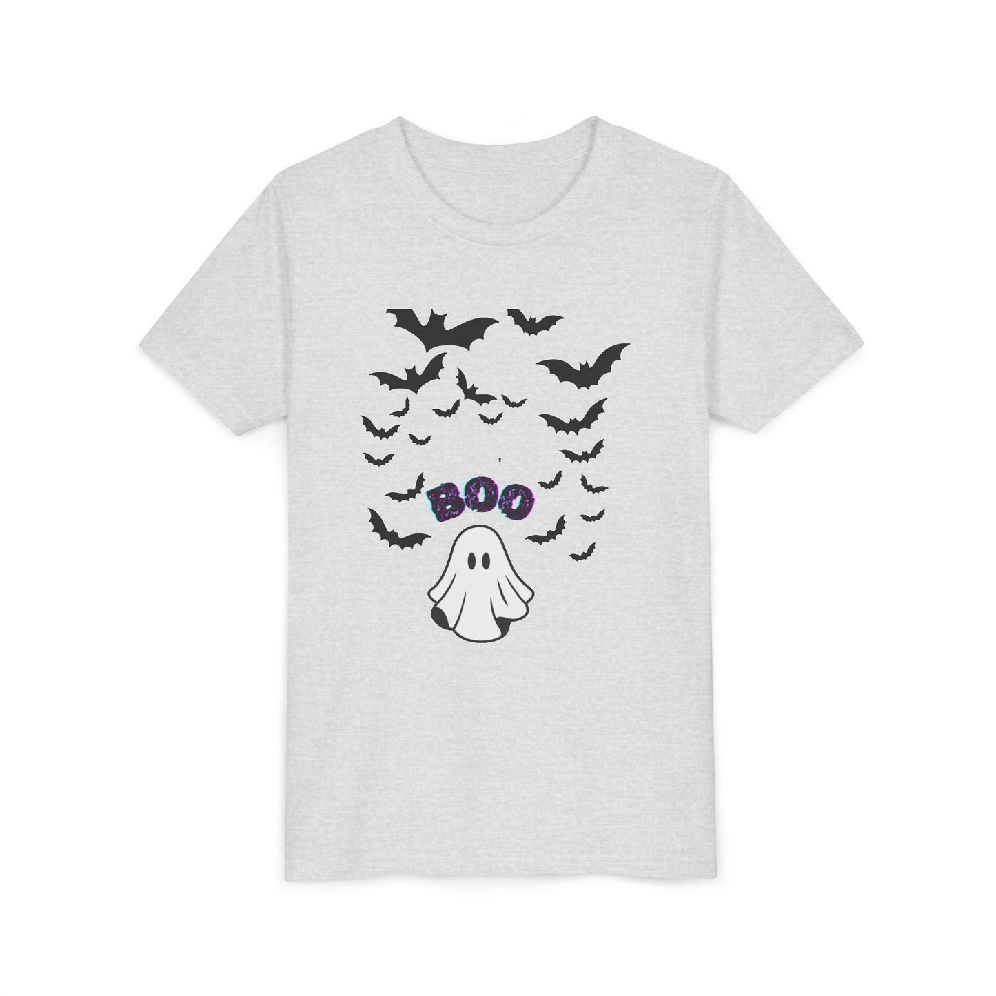 Halloween Youth Tee, Spooky Ghost & Bats Shirt