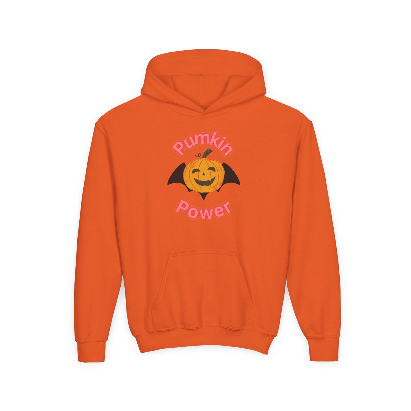 Youth Halloween Hoodie, Pumpkin Power Sweatshirt, Cozy Fall Apparel