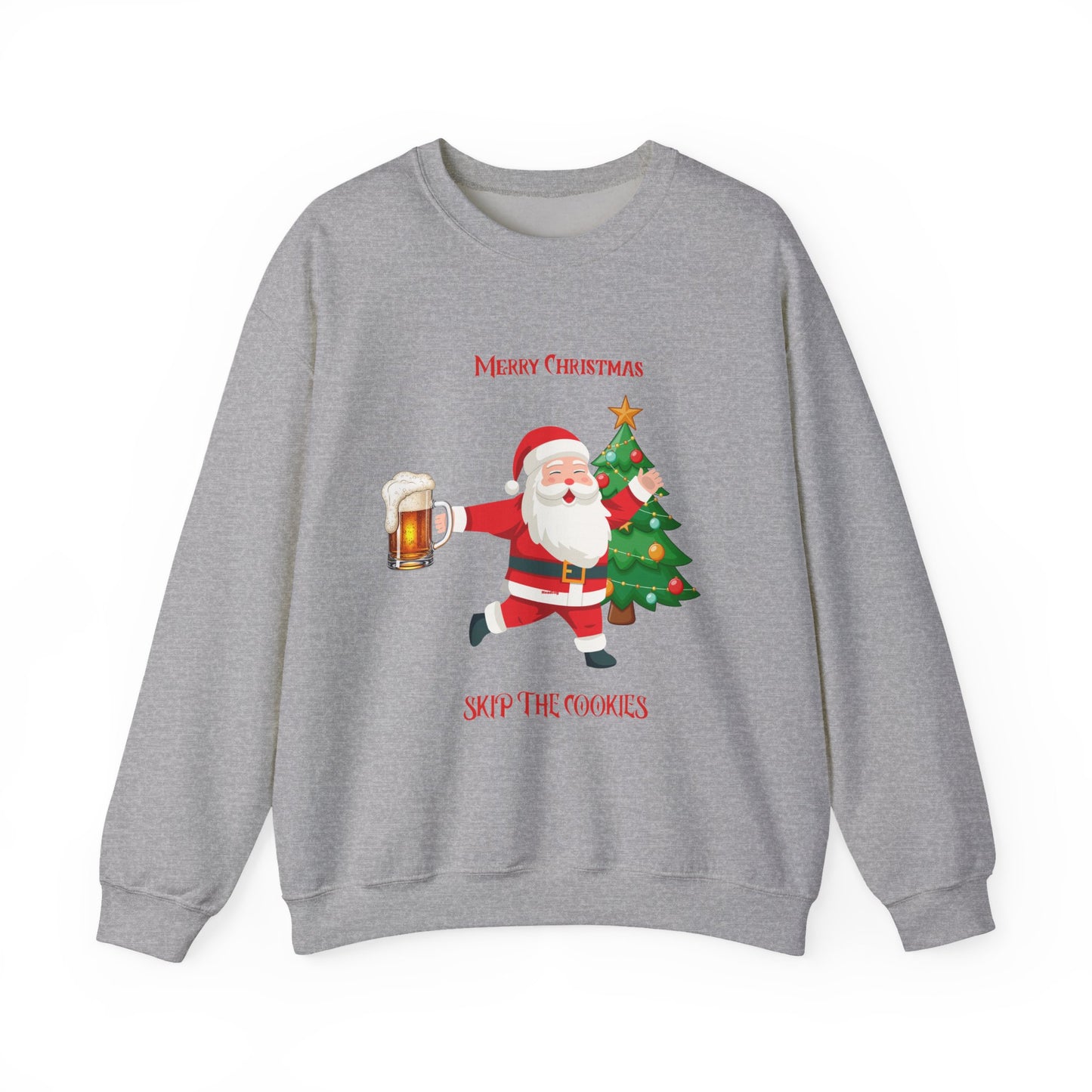 Merry Christmas Santa Sweatshirt, even Santa enjoys a beer