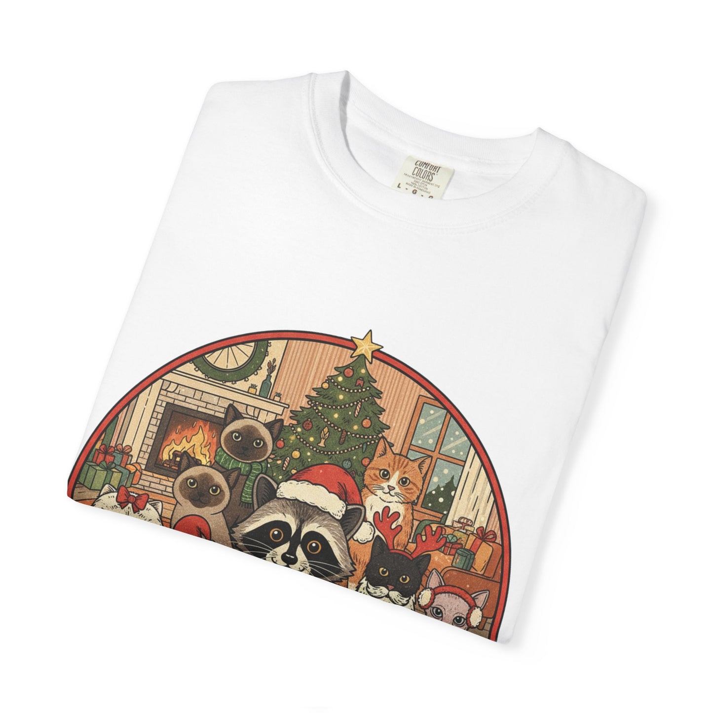 Meowy & Merry Holiday T-shirt, Cute Pet Lover Tee, Unisex Christmas Shirt, Gift for Cat Lovers, Fun Festive Apparel