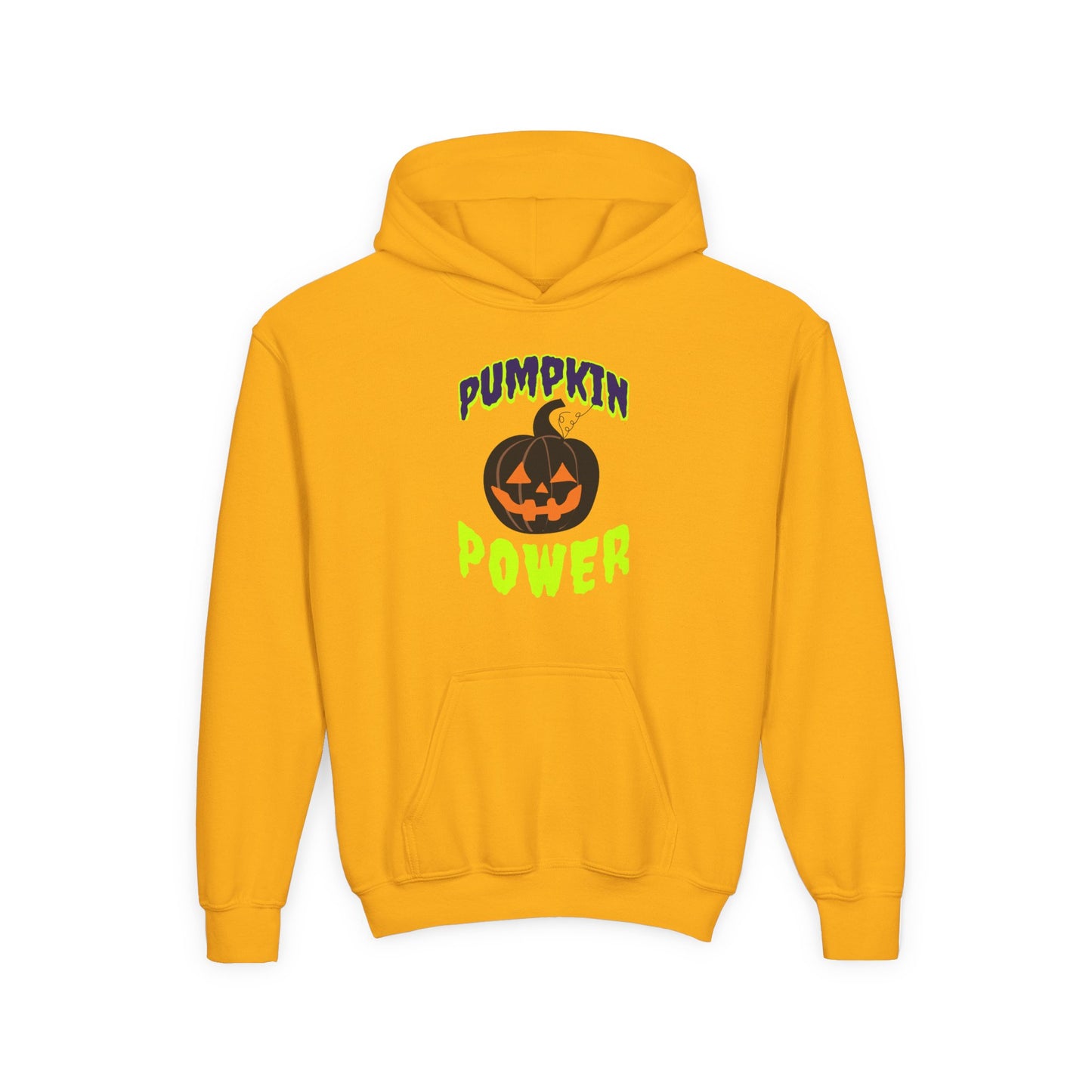 Youth Pumpkin Power Hoodie, Halloween Sweatshirt