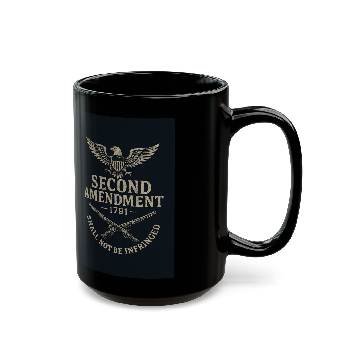 Second Amendment Black Coffee Mug - 11oz & 15oz, Gun Rights Gift, Political Supporter Cup, Patriotic Drinkware, Freedom Lover's Mug