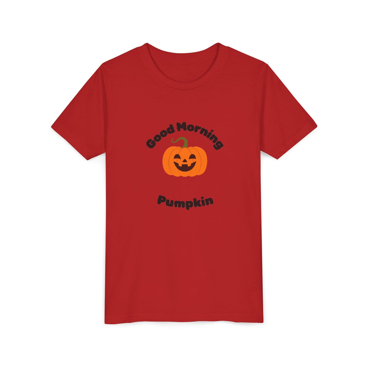 Halloween Youth Short Sleeve Tee with 'Good Morning Pumpkin' Design