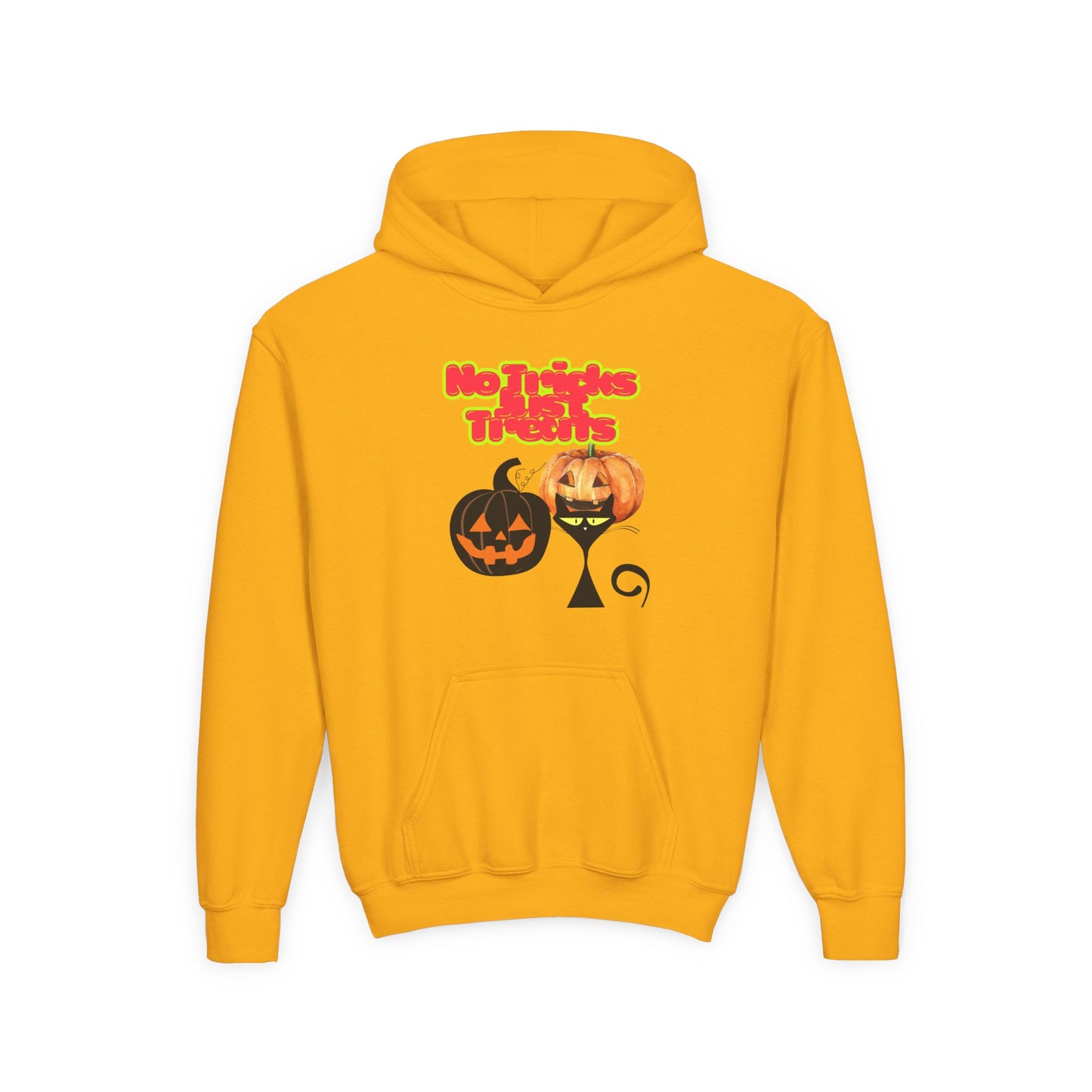 Halloween Pumpkin Hoodie for Kids, No Tricks Just Treats Sweatshirt