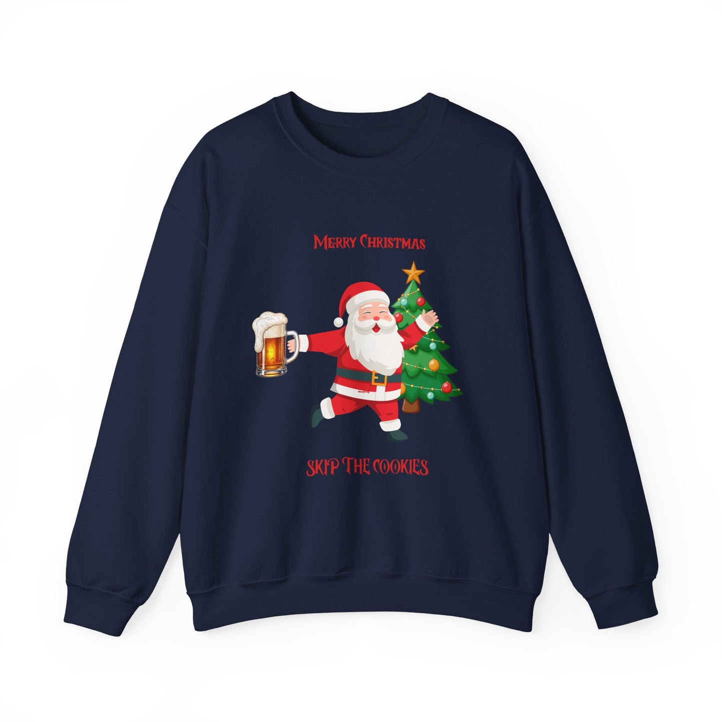 Merry Christmas Santa Sweatshirt, even Santa enjoys a beer