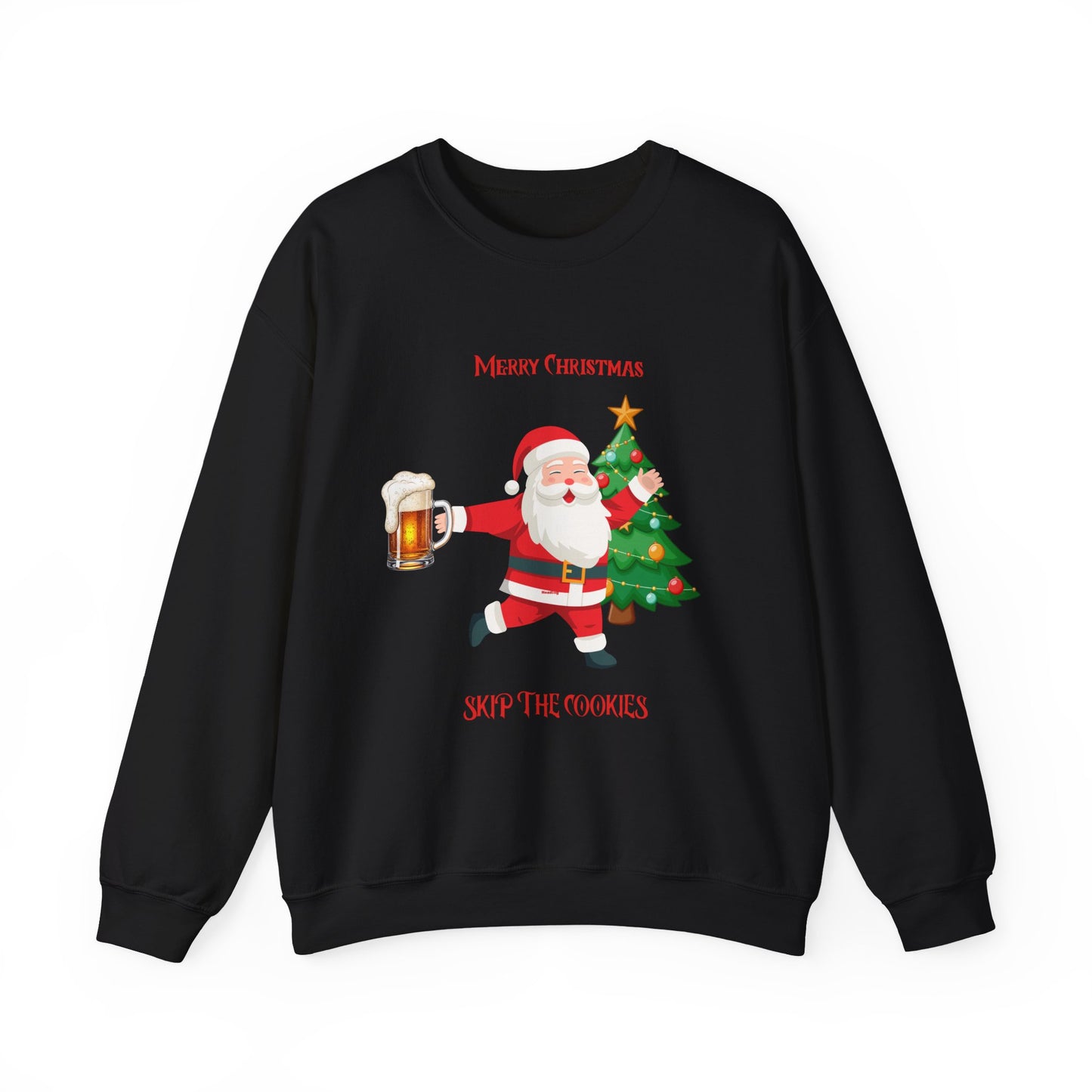 Merry Christmas Santa Sweatshirt, even Santa enjoys a beer
