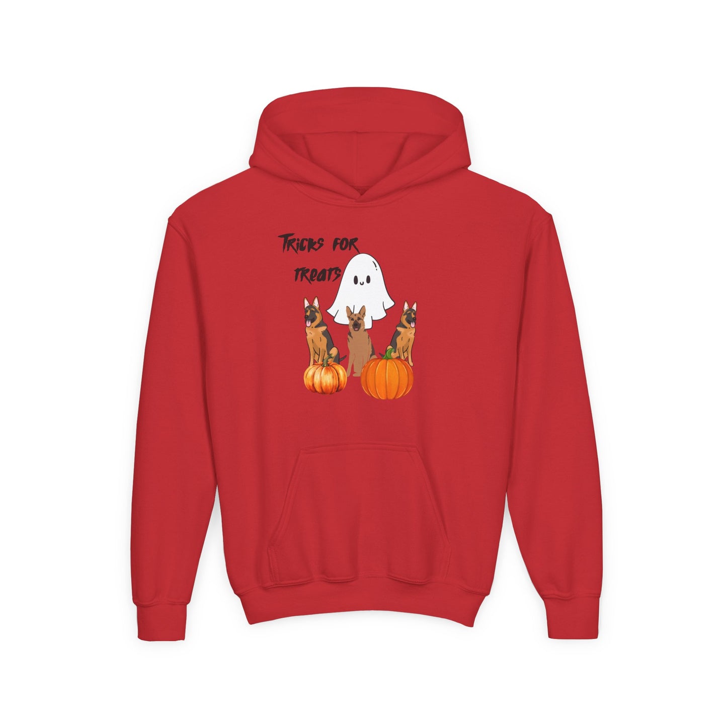Youth Halloween Sweatshirt with Ghost and Pumpkins