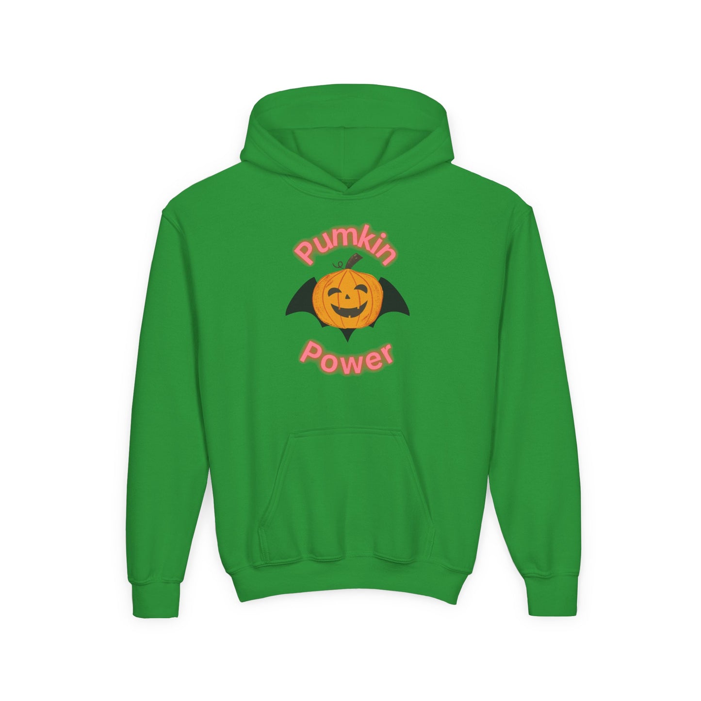 Youth Halloween Hoodie, Pumpkin Power Sweatshirt, Cozy Fall Apparel