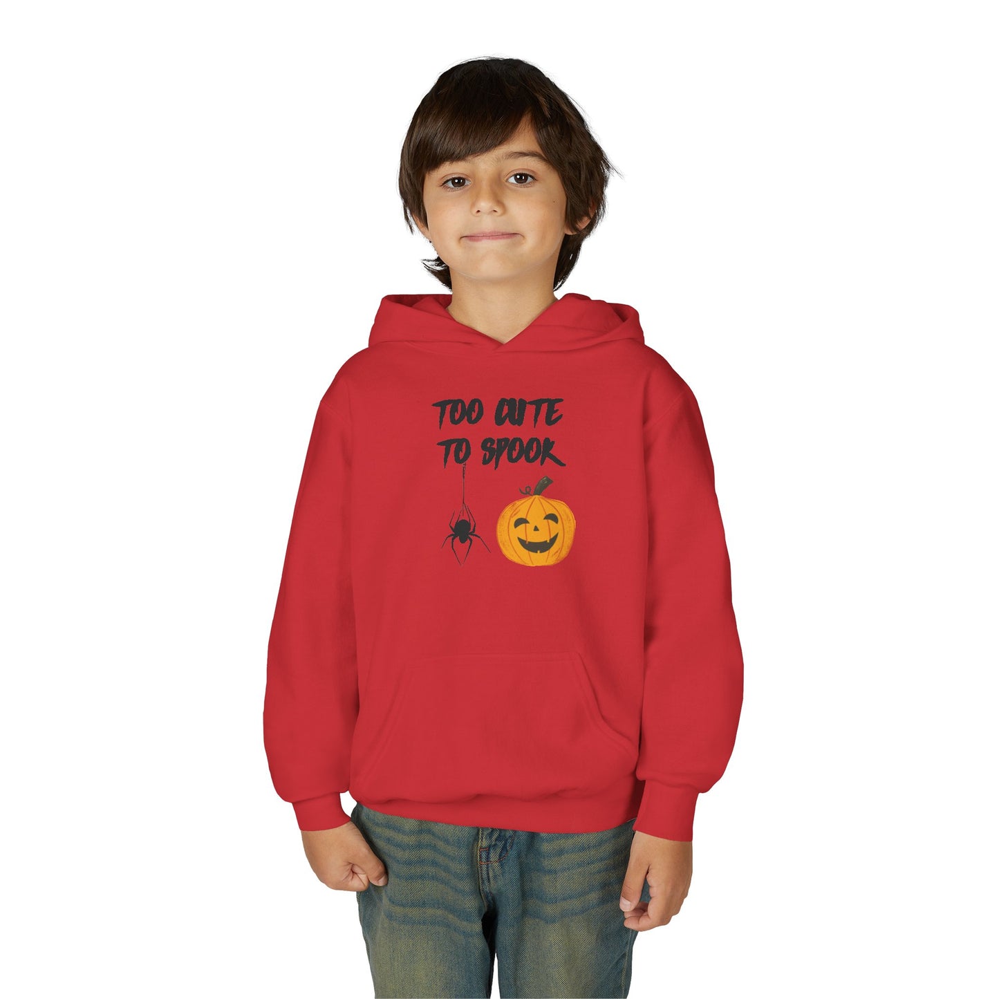 Youth Halloween Hoodie - Too Cute to Spook, Fall Apparel, Kids Sweatshirt, Autumn Fashion, Trick or Treat Gear
