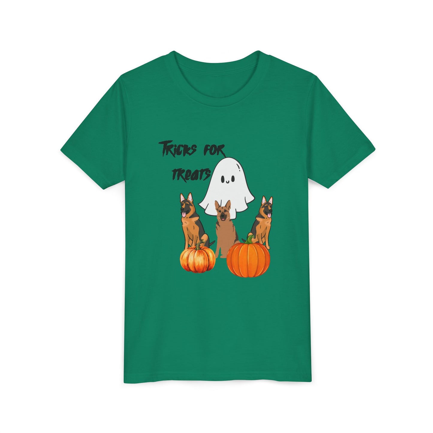 Adorable Halloween Youth Tee with Ghost and Dog Design