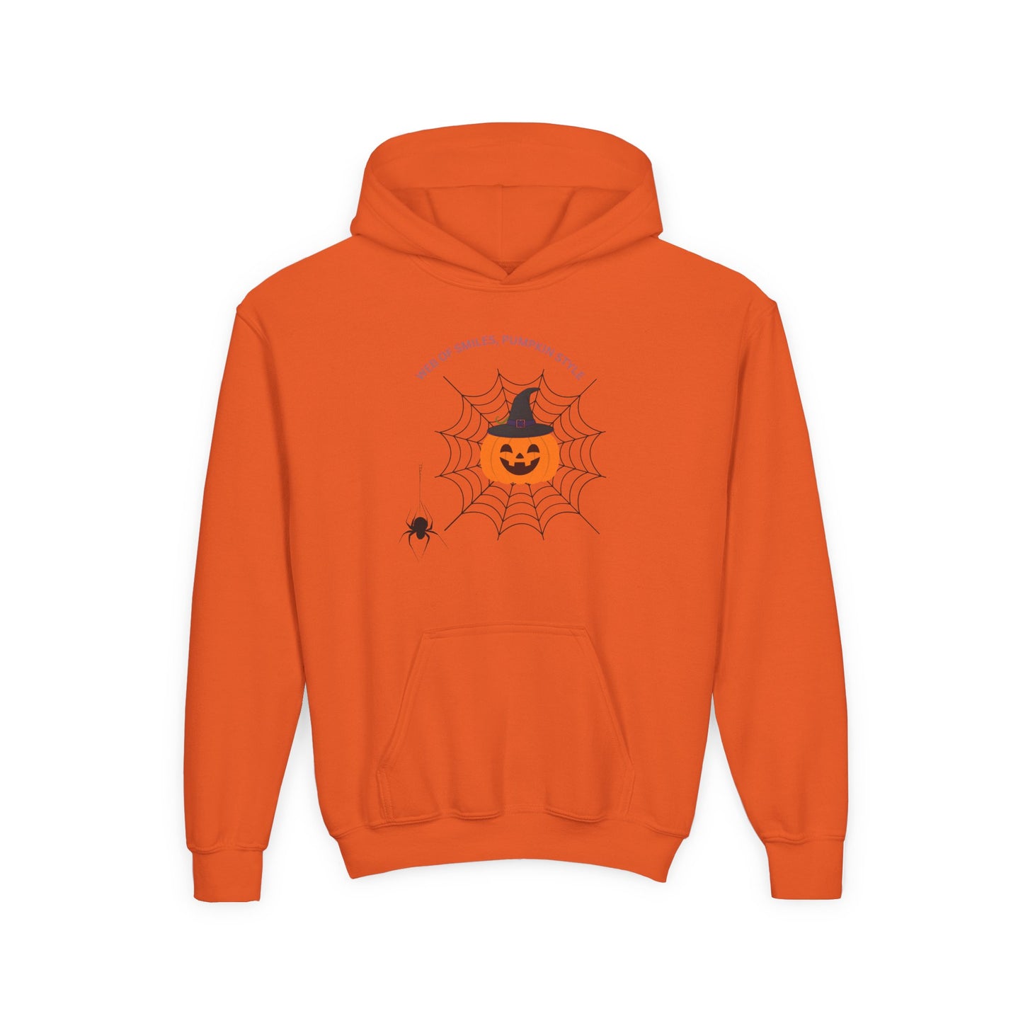 Youth Halloween Pumpkin Hoodie, Fun Fall Apparel, Kid's Cozy Sweatshirt for Halloween, Pumpkin Spice Theme, Spooky Season Must-Have