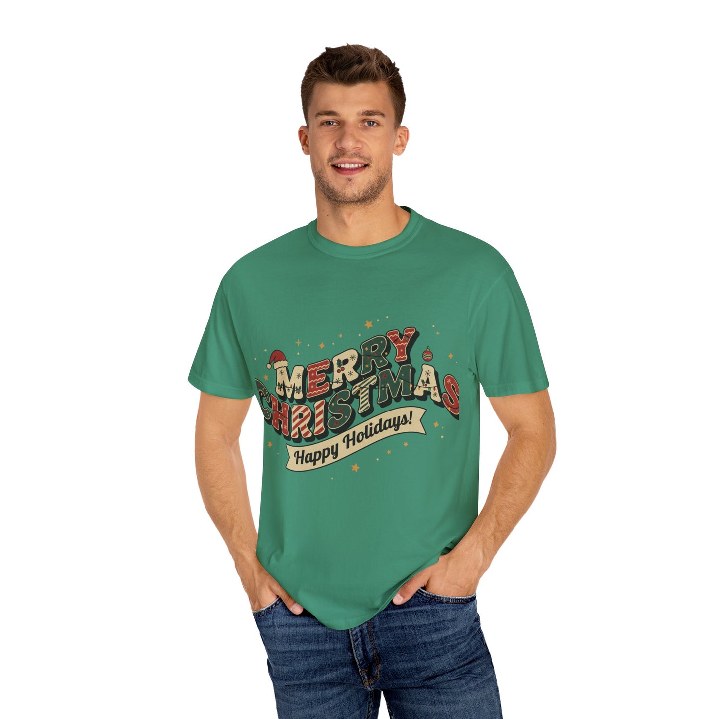 Merry Christmas Tee | Unisex Garment-Dyed T-Shirt for Holiday Cheer, Christmas Gift, Seasonal Wear, Funny T-Shirt, Festive Apparel