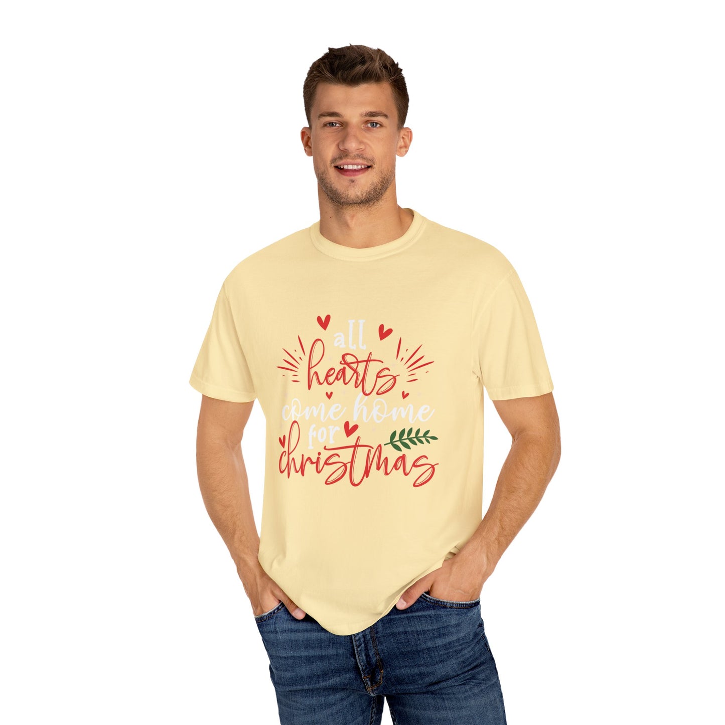 Unisex Christmas Garment-Dyed T-shirt expressing a wish to be home for the holiday