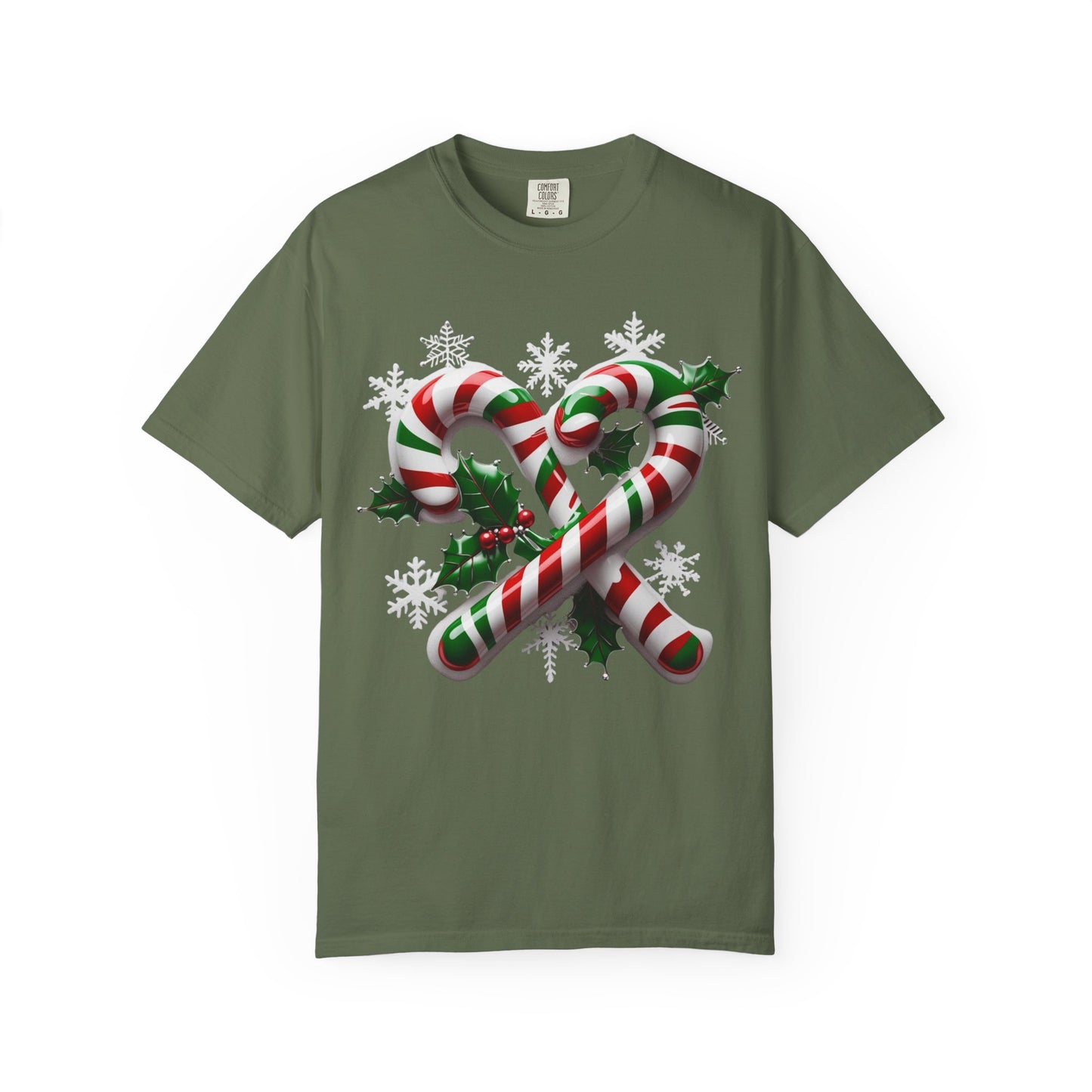 Candy cane Christmas t-shirt-Unisex Garment-Dyed T-shirt