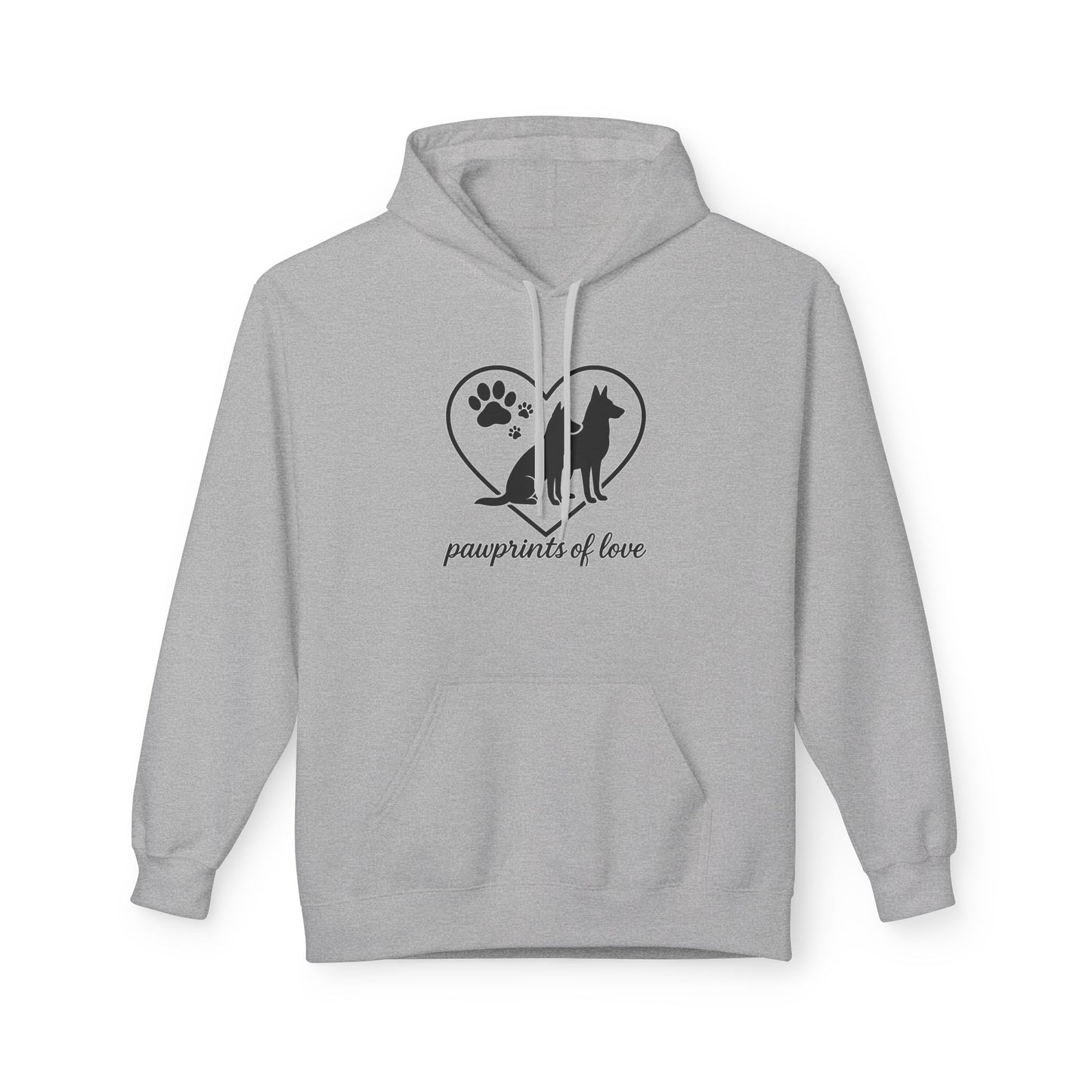 Pawprints of Love Hoodie - Cozy Pet Lover Fleece Sweatshirt for Dog Owners, Animal Rescue, Gift for Pet Parents, Dog Mom Apparel