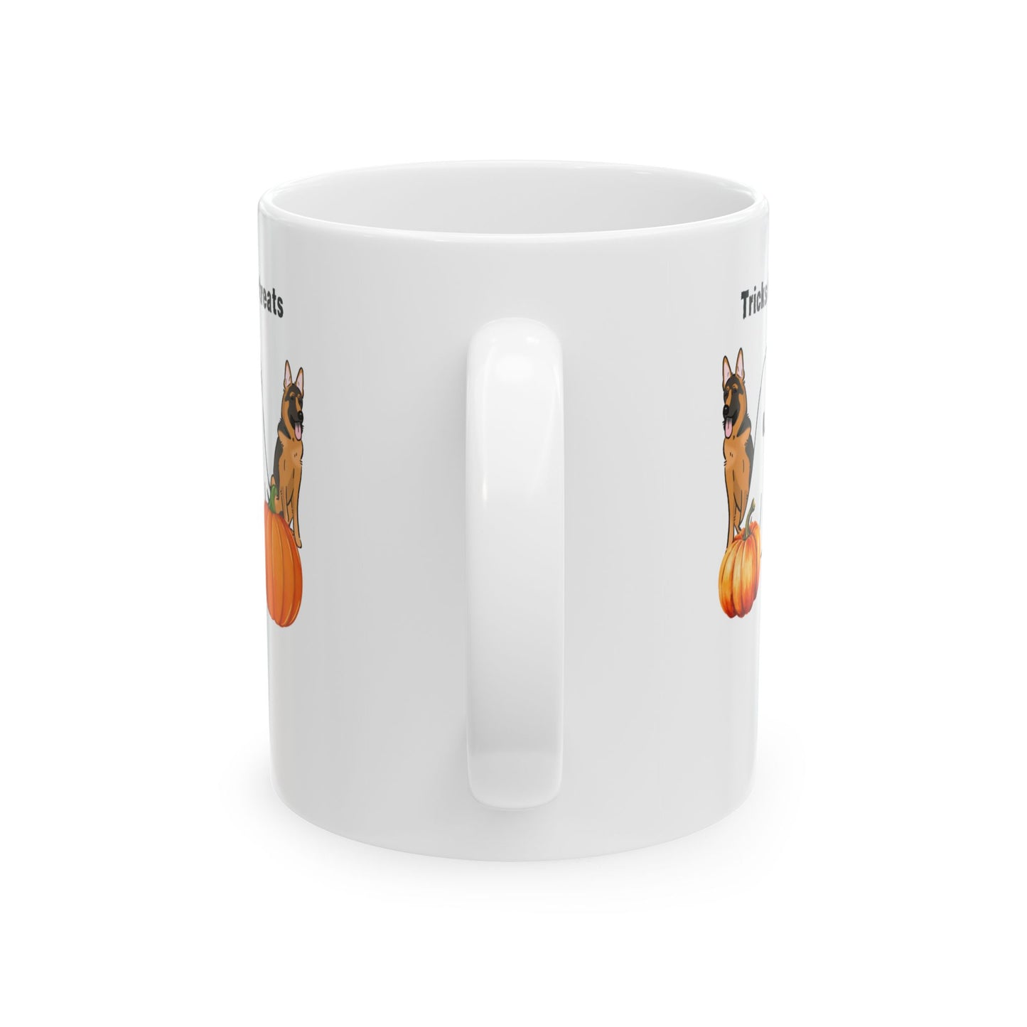Ceramic Mug with German Shepards and Ghost Design, 11oz