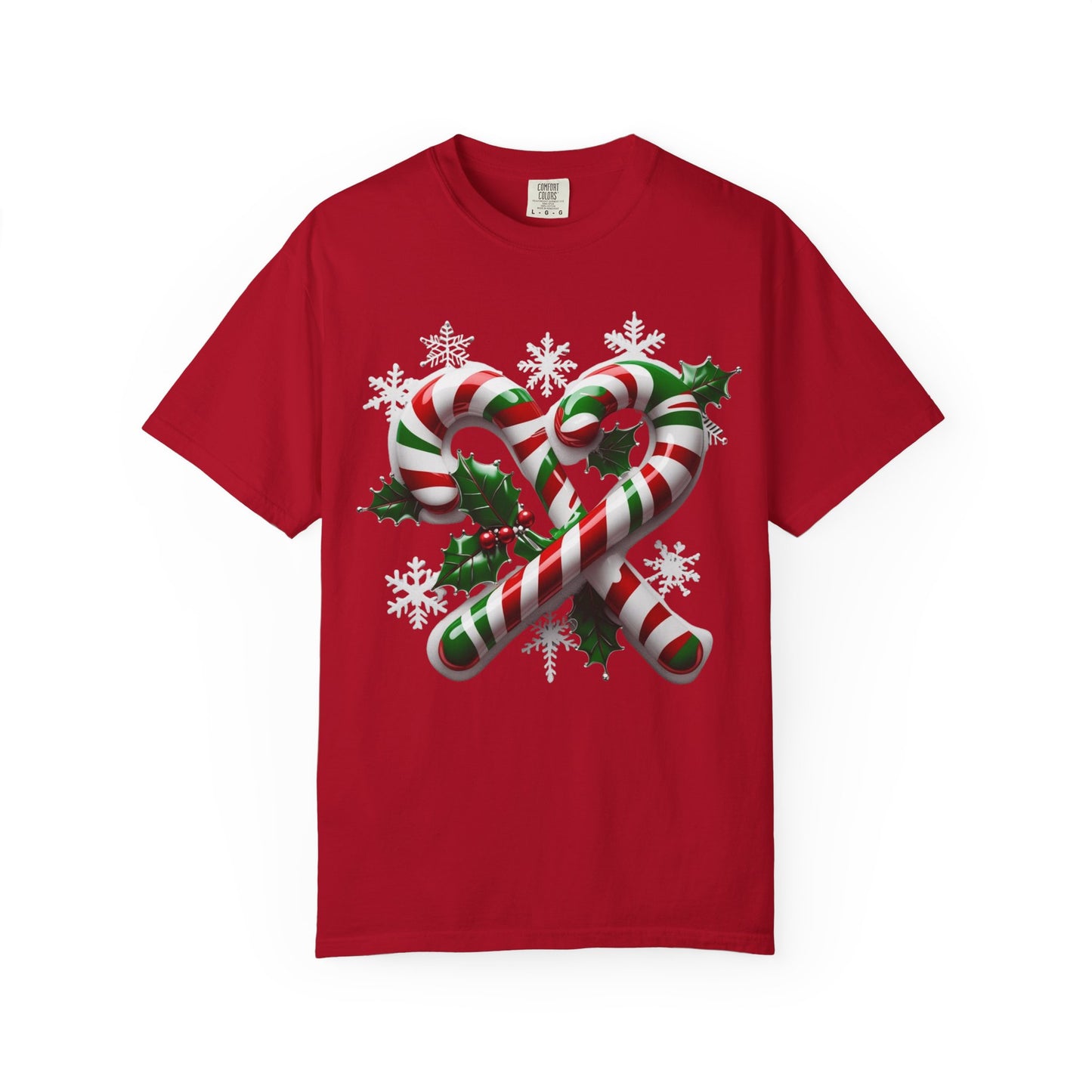 Candy cane Christmas t-shirt-Unisex Garment-Dyed T-shirt